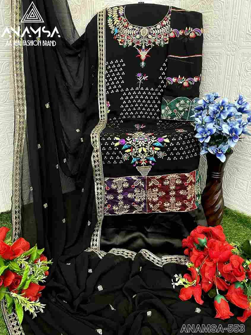 Anamsa Hit Design 553 By Fashid Wholesale Beautiful Pakistani Suits Colorful Stylish Fancy Casual Wear & Ethnic Wear Pure Faux Georgette Embroidered Dresses At Wholesale Price