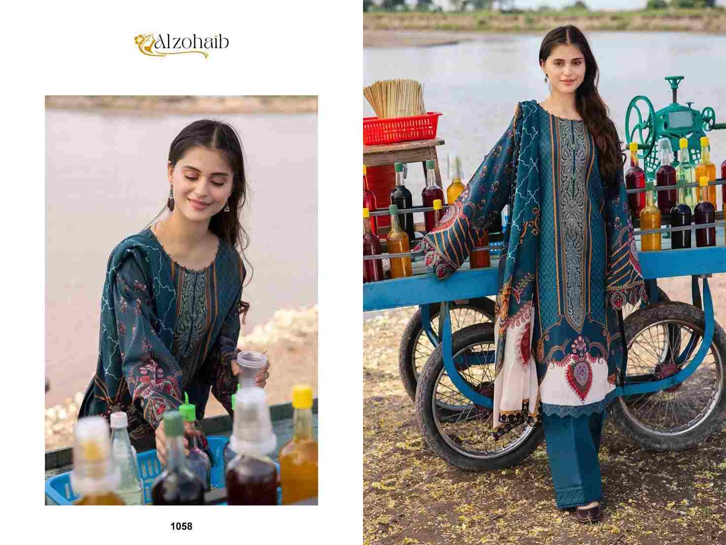 M.Basics Vol-4 By Alzohaib 1058 To 1059 Series Beautiful Pakistani Suits Stylish Fancy Colorful Party Wear & Occasional Wear Pure Cotton Print Dresses At Wholesale Price