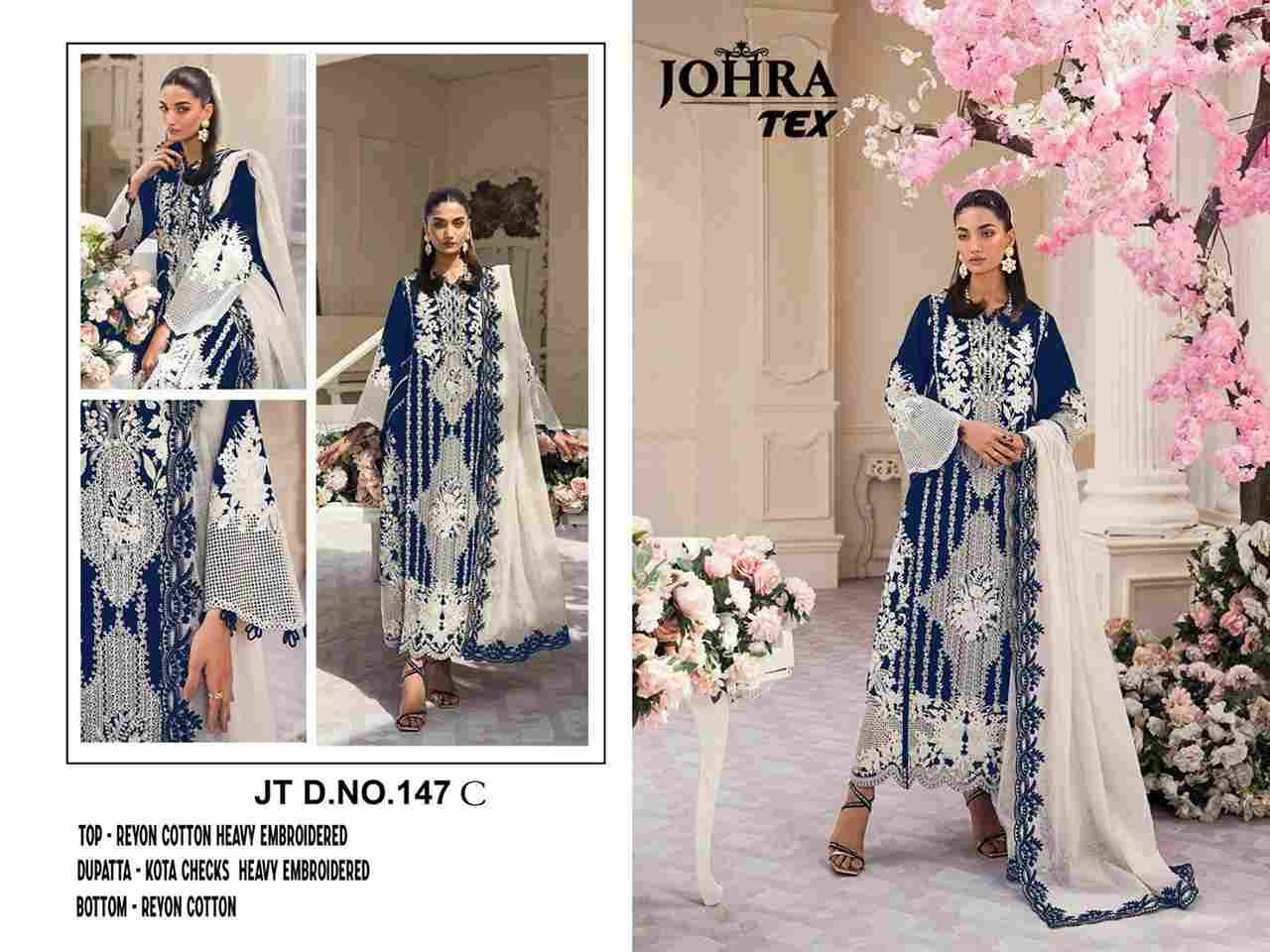 Johra Hit Design 147-C By Johra Tex Beautiful Pakistani Suits Colorful Stylish Fancy Casual Wear & Ethnic Wear Rayon Cotton Embroidered Dresses At Wholesale Price