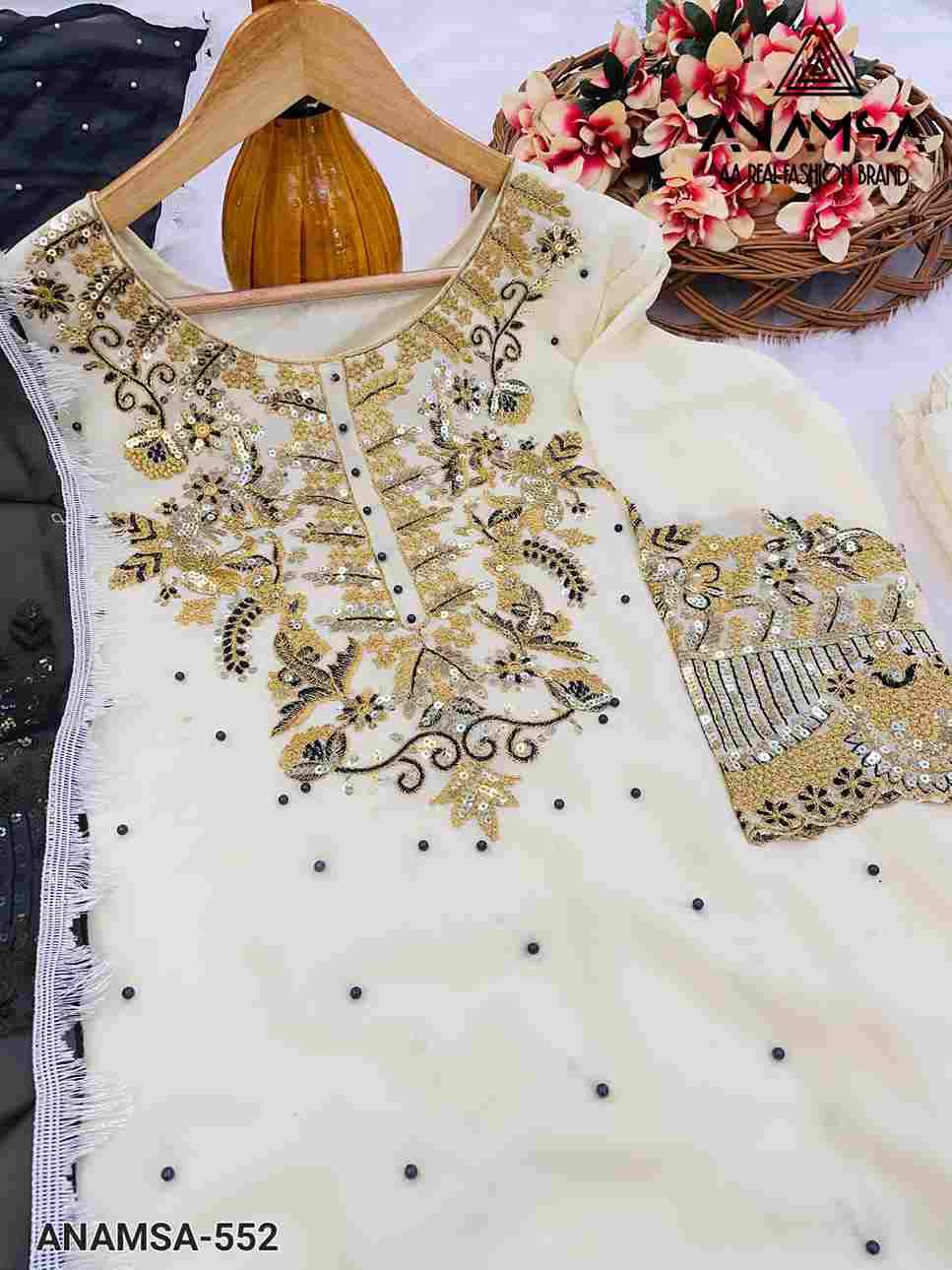 Anamsa Hit Design 552 By Fashid Wholesale Beautiful Pakistani Suits Colorful Stylish Fancy Casual Wear & Ethnic Wear Pure Faux Georgette Embroidered Dresses At Wholesale Price