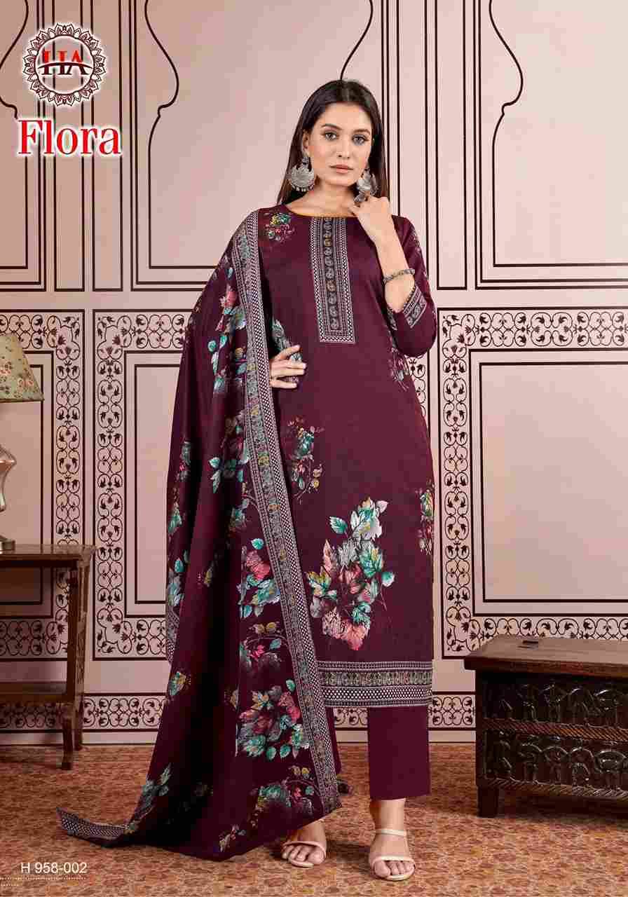 Flora By Harshit Fashion Hub 958-001 To 958-008 Series Beautiful Festive Suits Stylish Fancy Colorful Casual Wear & Ethnic Wear Pure Pashmina Print Dresses At Wholesale Price