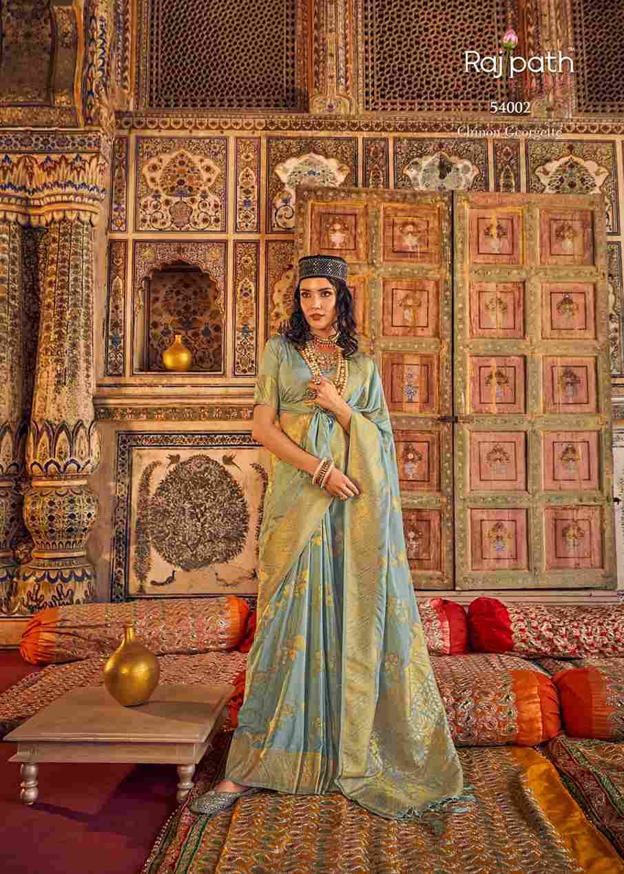 Annie Silk By Rajpath 54001 To 54006 Series Indian Traditional Wear Collection Beautiful Stylish Fancy Colorful Party Wear & Occasional Wear Georgette Silk Sarees At Wholesale Price