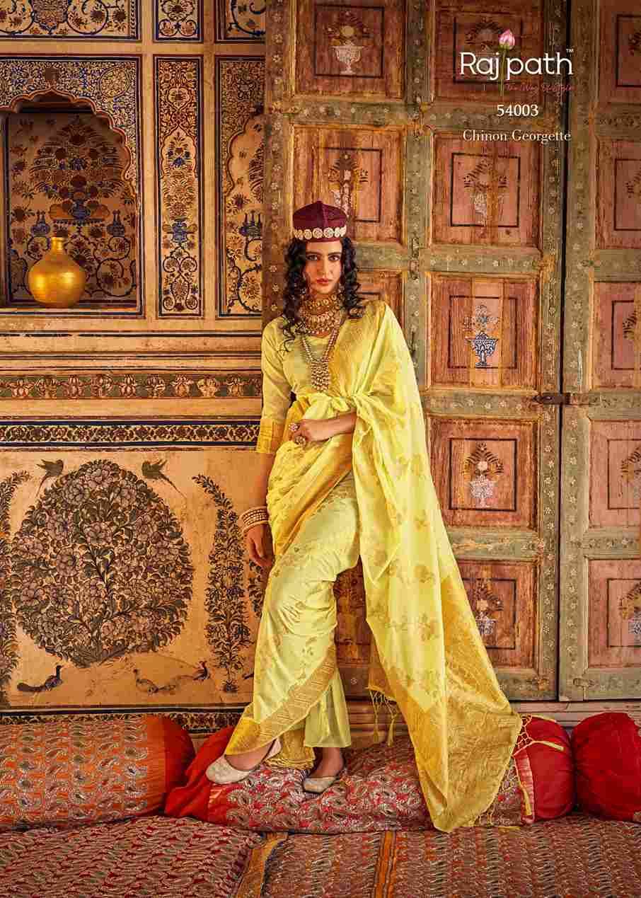 Annie Silk By Rajpath 54001 To 54006 Series Indian Traditional Wear Collection Beautiful Stylish Fancy Colorful Party Wear & Occasional Wear Georgette Silk Sarees At Wholesale Price