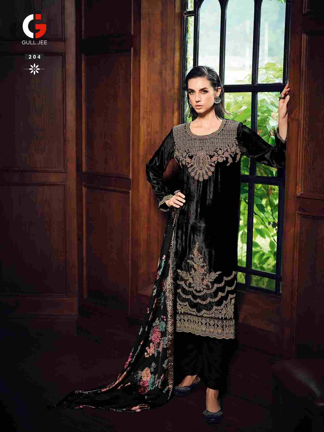 Velvet Ishq By Gull Jee 201 To 206 Series Beautiful Festive Suits Colorful Stylish Fancy Casual Wear & Ethnic Wear Viscose Velvet Embroidered Dresses At Wholesale Price