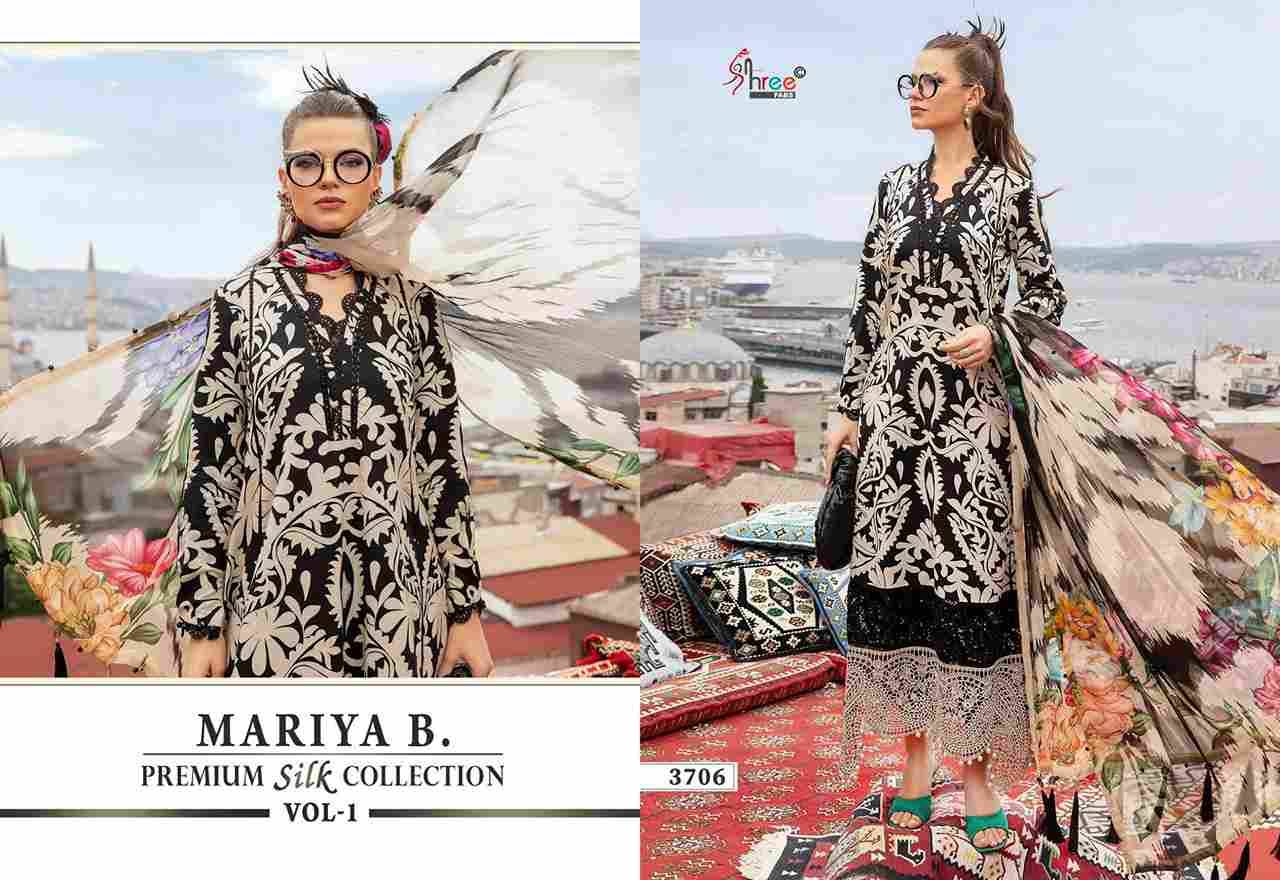 Mariya B. Premium Silk Collection Vol-1 By Shree Fabs 3704 To 3709 Series Beautiful Pakistani Suits Colorful Stylish Fancy Casual Wear & Ethnic Wear Japan Satin Dresses At Wholesale Price