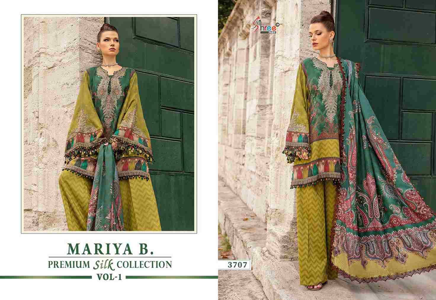 Mariya B. Premium Silk Collection Vol-1 By Shree Fabs 3704 To 3709 Series Beautiful Pakistani Suits Colorful Stylish Fancy Casual Wear & Ethnic Wear Japan Satin Dresses At Wholesale Price