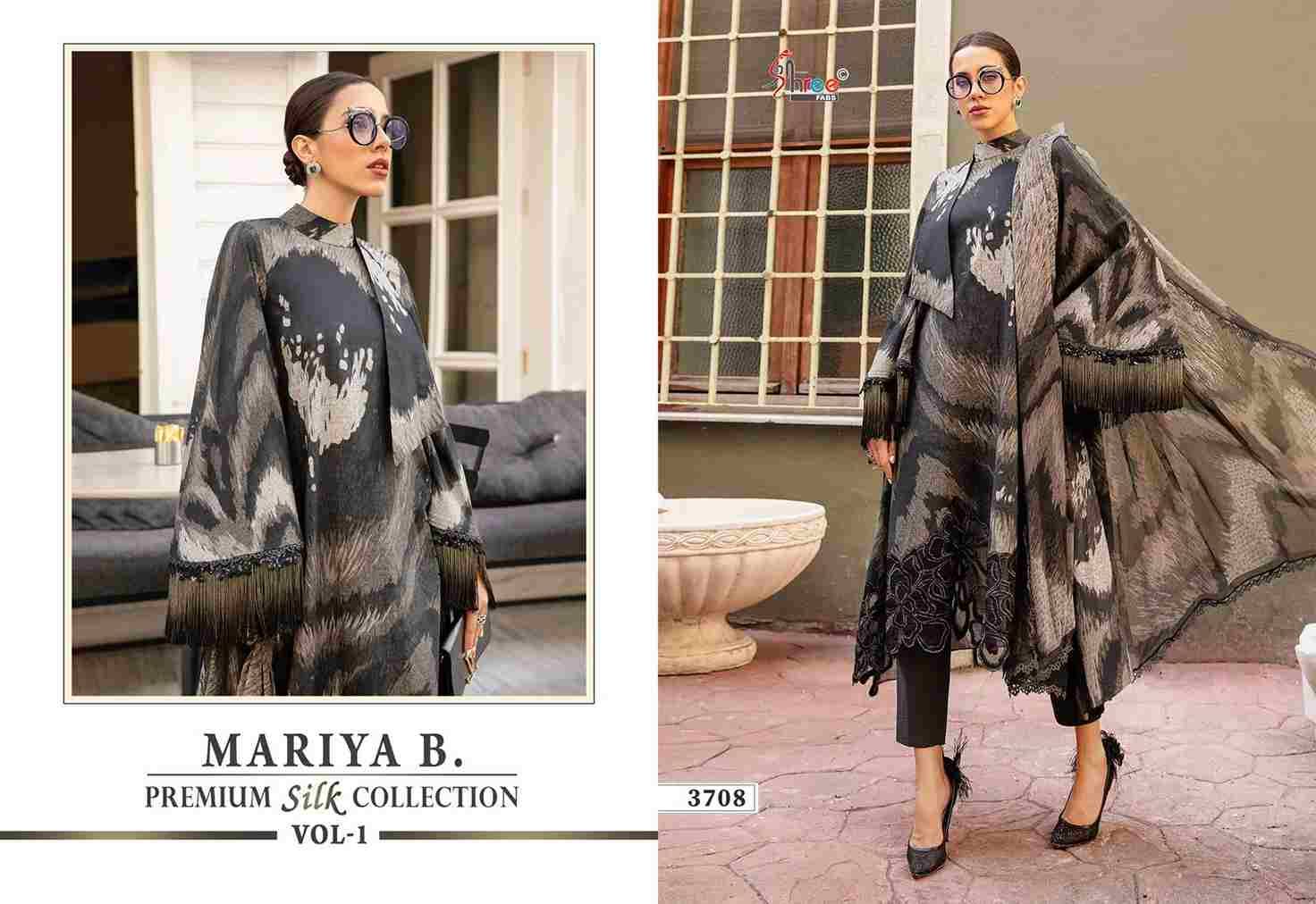 Mariya B. Premium Silk Collection Vol-1 By Shree Fabs 3704 To 3709 Series Beautiful Pakistani Suits Colorful Stylish Fancy Casual Wear & Ethnic Wear Japan Satin Dresses At Wholesale Price