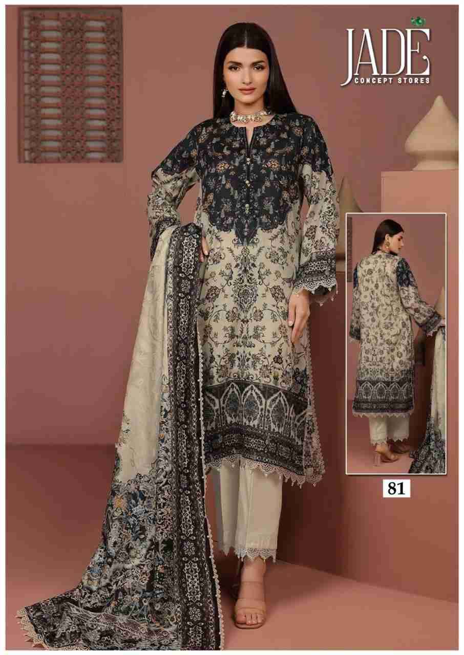 Chevron Vol-9 By Jade 81 To 86 Series Beautiful Festive Suits Colorful Stylish Fancy Casual Wear & Ethnic Wear Pure Lawn Cotton Embroidered Dresses At Wholesale Price