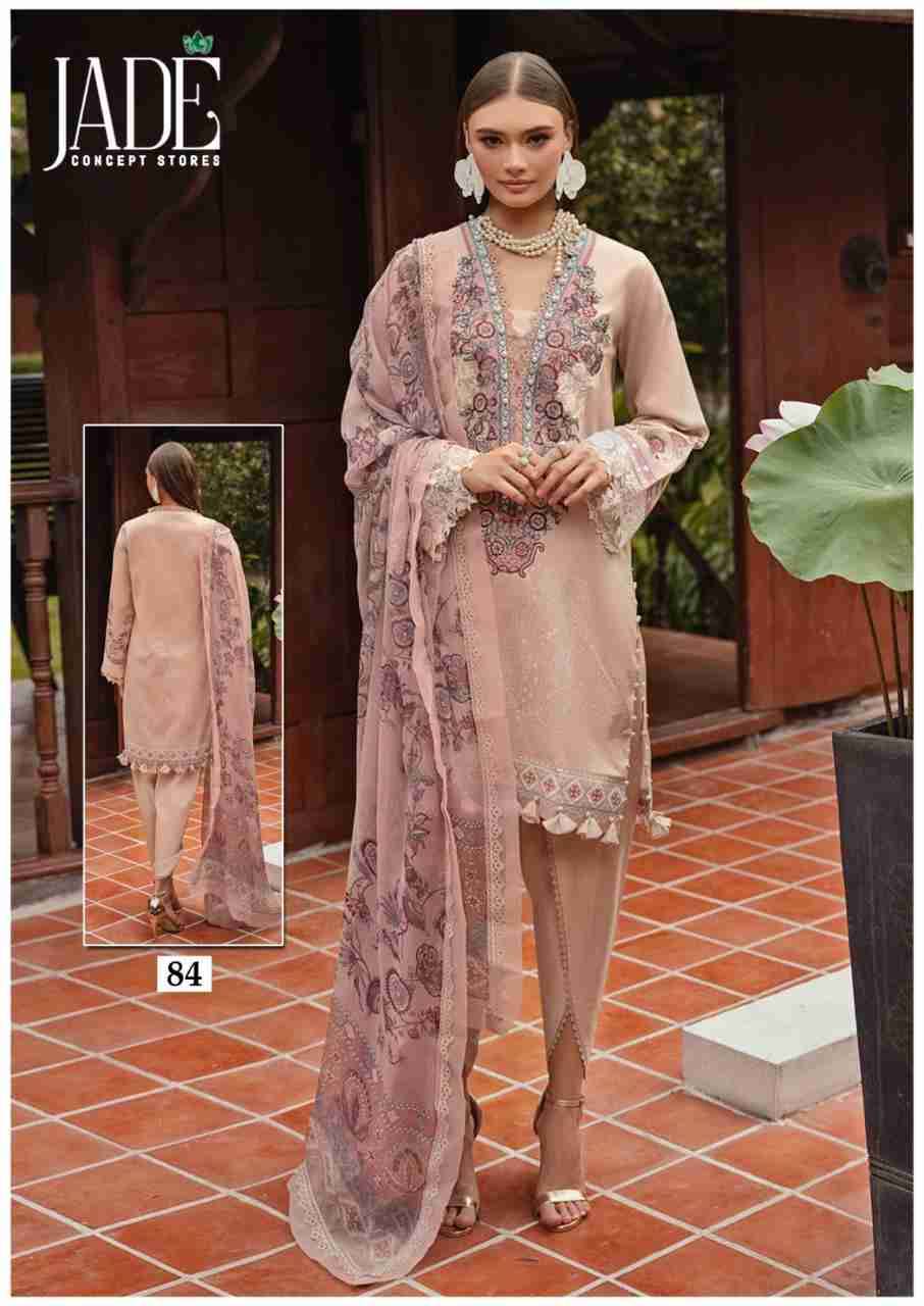 Chevron Vol-9 By Jade 81 To 86 Series Beautiful Festive Suits Colorful Stylish Fancy Casual Wear & Ethnic Wear Pure Lawn Cotton Embroidered Dresses At Wholesale Price