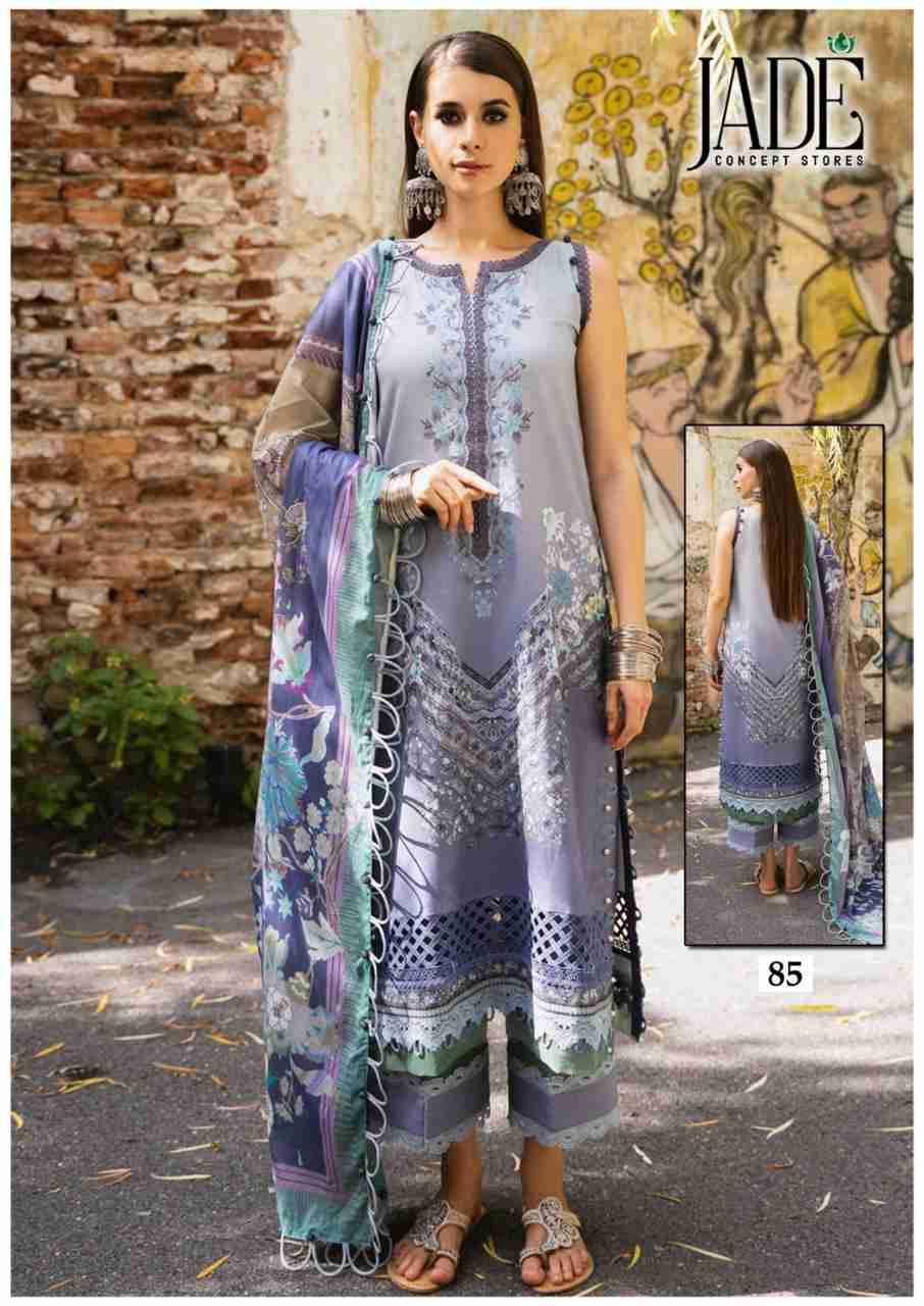 Chevron Vol-9 By Jade 81 To 86 Series Beautiful Festive Suits Colorful Stylish Fancy Casual Wear & Ethnic Wear Pure Lawn Cotton Embroidered Dresses At Wholesale Price