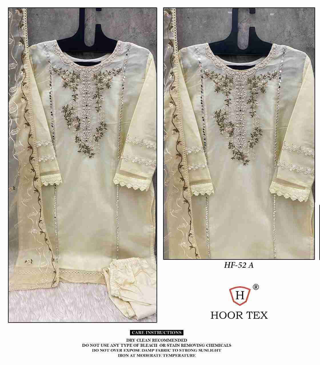 Hoor Tex Hit Design HF-52 Colours By Hoor Tex HF-52-A To HF-52-D Series Pakistani Suits Beautiful Fancy Colorful Stylish Party Wear & Occasional Wear Organza Dresses At Wholesale Price