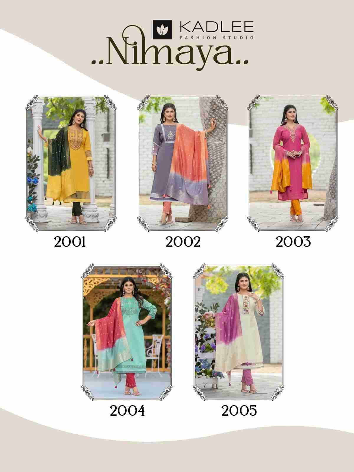 Nimaya By Kadlee 2001 To 2005 Series Beautiful Stylish Fancy Colorful Casual Wear & Ethnic Wear Collection Shimmer With Work Dresses At Wholesale Price