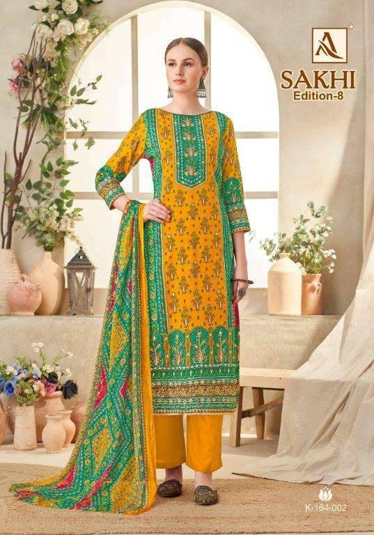 Sakhi Vol-8 By Alok Suit 164-001 To 164-004 Series Beautiful Festive Suits Colorful Stylish Fancy Casual Wear & Ethnic Wear Pure Jam Dresses At Wholesale Price