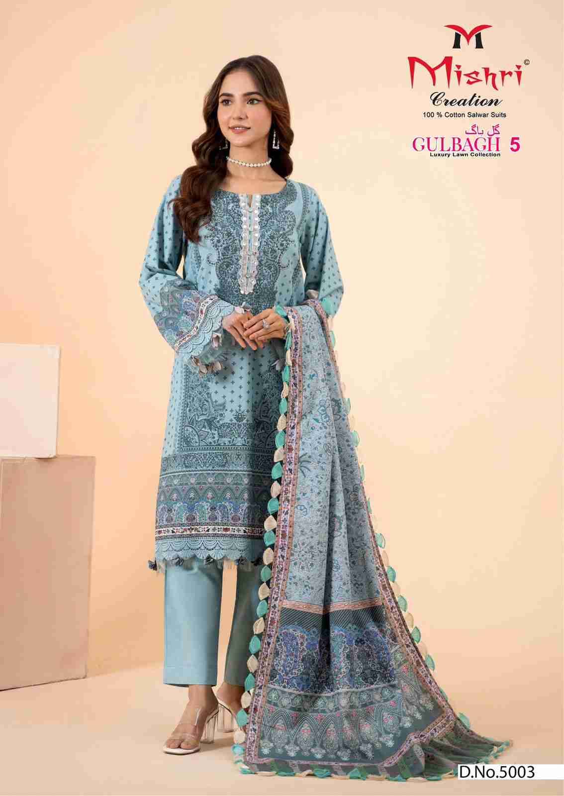 Gulbagh Vol-5 By Mishri 5001 To 5006 Series Beautiful Suits Stylish Colorful Fancy Casual Wear & Ethnic Wear Lawn Cotton Print Dresses At Wholesale Price