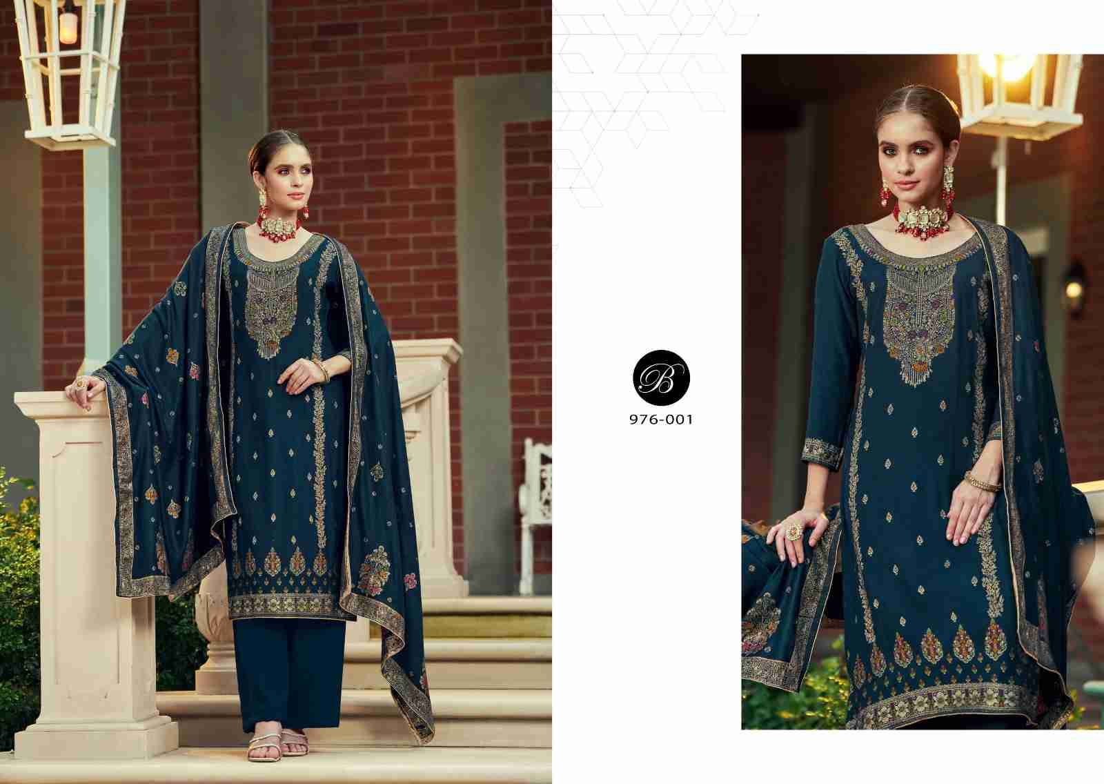 Nazakat By Belliza 976-001 To 976-006 Series Beautiful Stylish Festive Suits Fancy Colorful Casual Wear & Ethnic Wear & Ready To Wear Pure Viscose Pashmina Jacquard Dresses At Wholesale Price