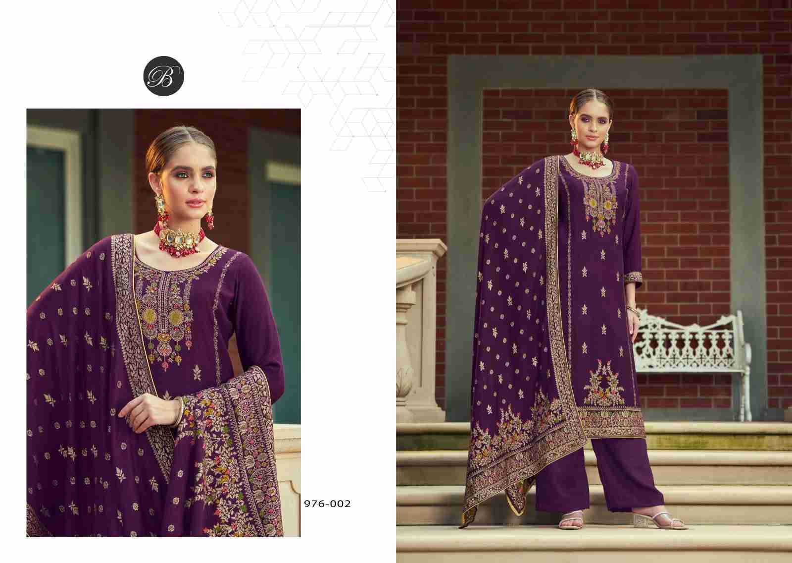 Nazakat By Belliza 976-001 To 976-006 Series Beautiful Stylish Festive Suits Fancy Colorful Casual Wear & Ethnic Wear & Ready To Wear Pure Viscose Pashmina Jacquard Dresses At Wholesale Price