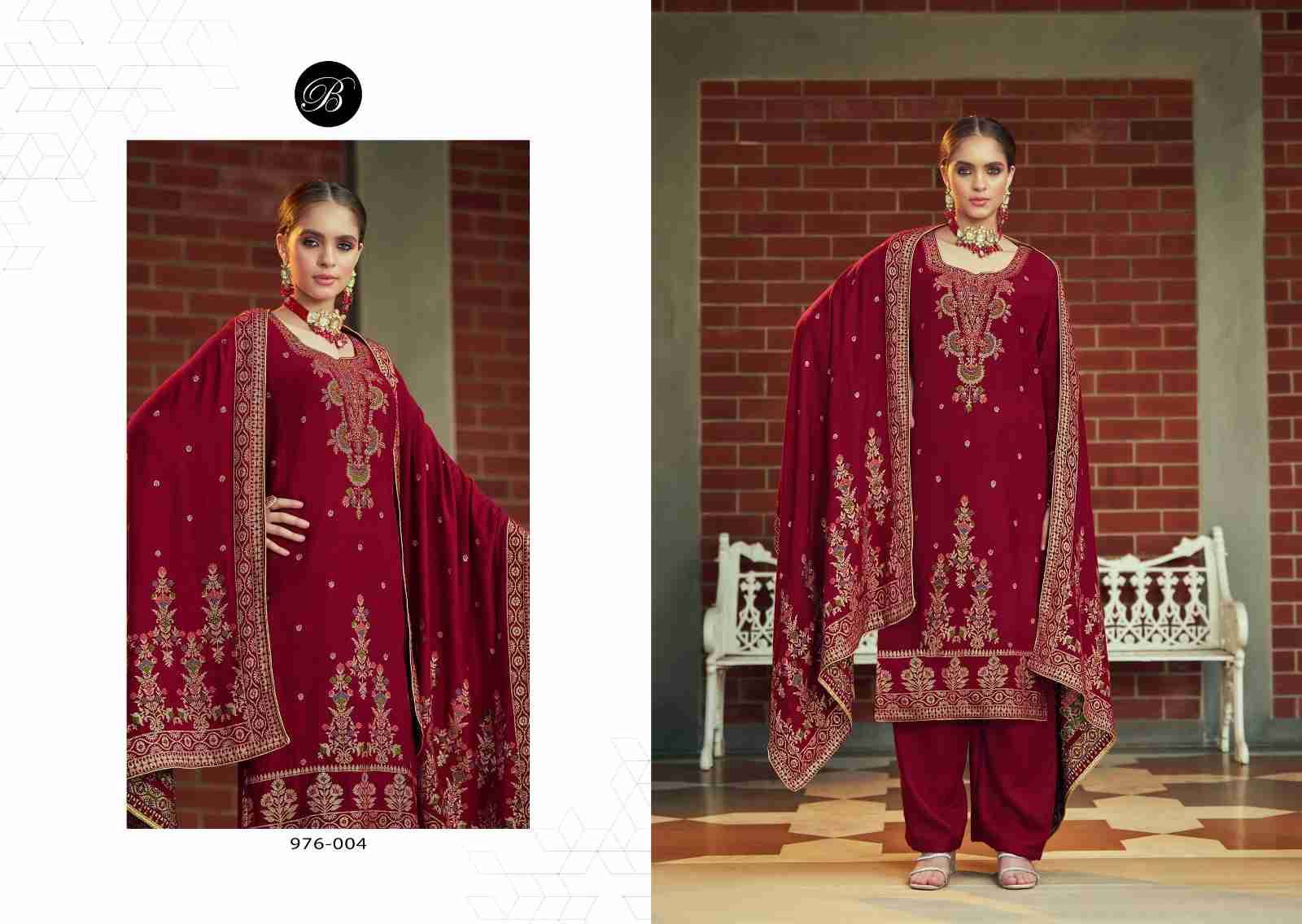 Nazakat By Belliza 976-001 To 976-006 Series Beautiful Stylish Festive Suits Fancy Colorful Casual Wear & Ethnic Wear & Ready To Wear Pure Viscose Pashmina Jacquard Dresses At Wholesale Price