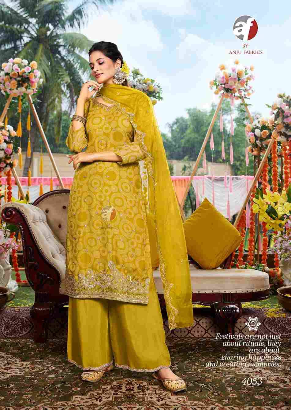 Nazar Vol-7 By Anju Fabrics 4051 To 4056 Series Beautiful Stylish Festive Suits Fancy Colorful Casual Wear & Ethnic Wear & Ready To Wear Pure Organza Dresses At Wholesale Price