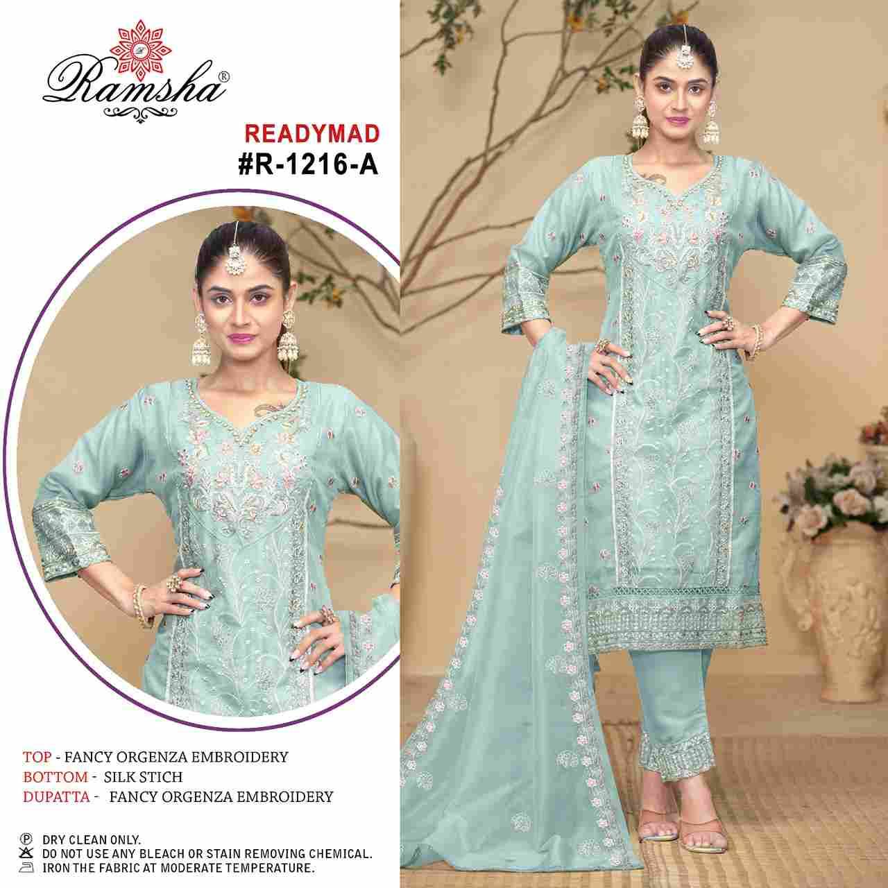 Ramsha 1216 Colours By Ramsha 1216-A To 1216-D Series Beautiful Pakistani Suits Colorful Stylish Fancy Casual Wear & Ethnic Wear Organza Dresses At Wholesale Price