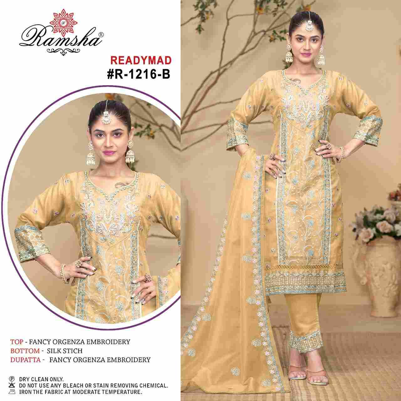 Ramsha 1216 Colours By Ramsha 1216-A To 1216-D Series Beautiful Pakistani Suits Colorful Stylish Fancy Casual Wear & Ethnic Wear Organza Dresses At Wholesale Price