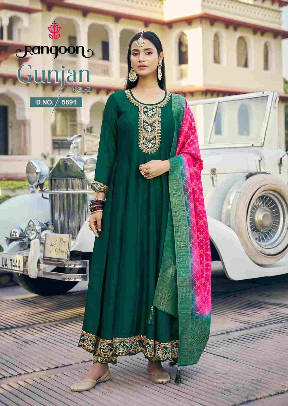 Gunjan Vol-2 By Rangoon 5691 To 5696 Series Beautiful Stylish Festive Suits Fancy Colorful Casual Wear & Ethnic Wear & Ready To Wear Silk Embroidered Dresses At Wholesale Price