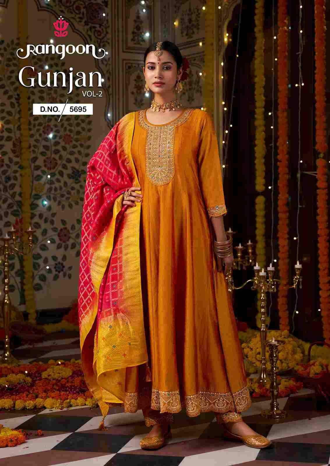 Gunjan Vol-2 By Rangoon 5691 To 5696 Series Beautiful Stylish Festive Suits Fancy Colorful Casual Wear & Ethnic Wear & Ready To Wear Silk Embroidered Dresses At Wholesale Price