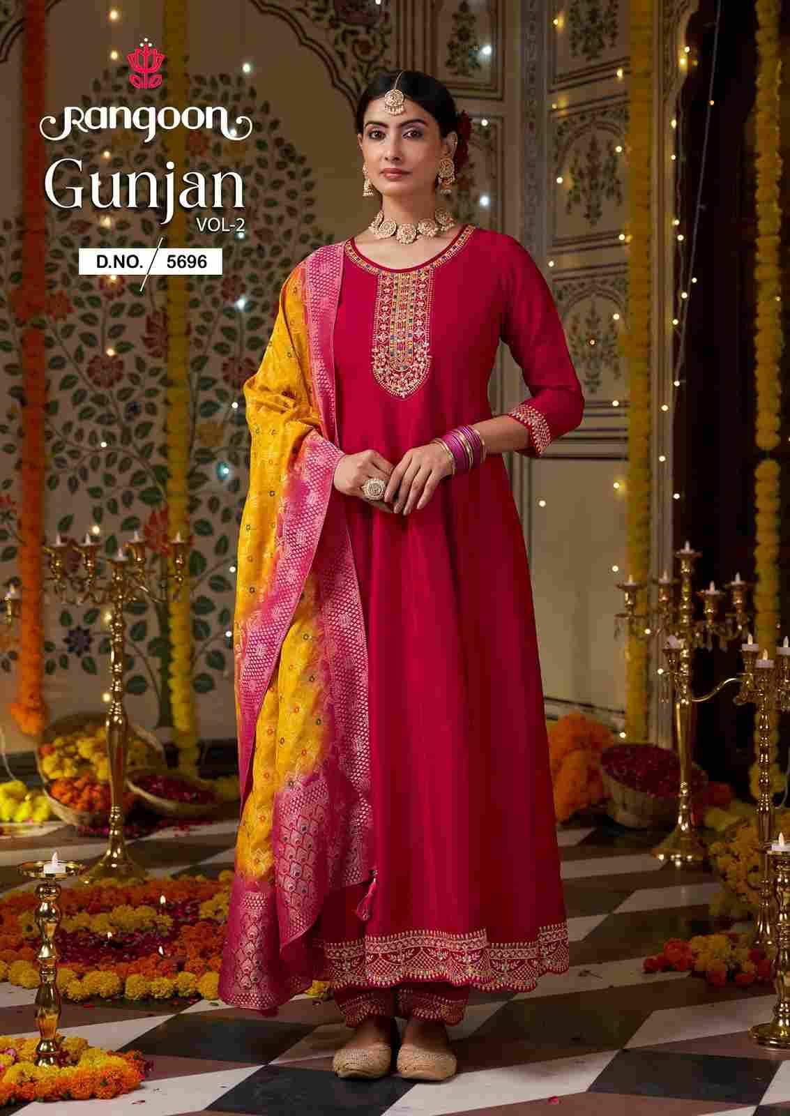 Gunjan Vol-2 By Rangoon 5691 To 5696 Series Beautiful Stylish Festive Suits Fancy Colorful Casual Wear & Ethnic Wear & Ready To Wear Silk Embroidered Dresses At Wholesale Price