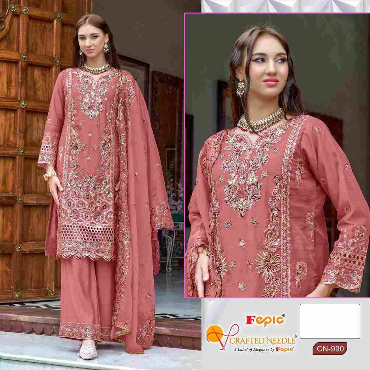 Fepic 990 Colours By Fepic 990-A To 990-C Series Beautiful Pakistani Suits Colorful Stylish Fancy Casual Wear & Ethnic Wear Organza Embroidered Dresses At Wholesale Price