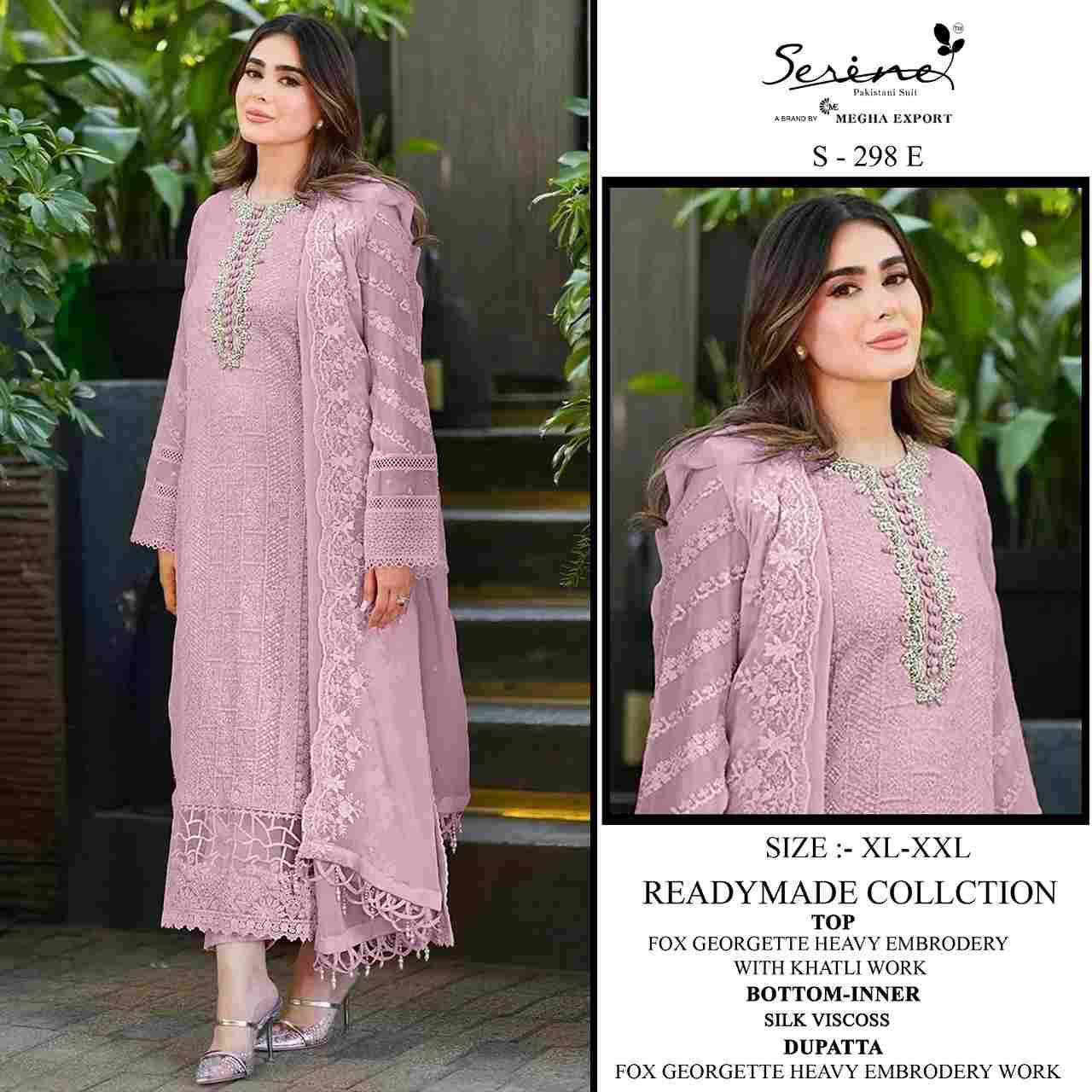 Serene Hit Design S-298 Colours Vol-2 By Serene S-298-E To S-298-H Series Designer Pakistani Suits Beautiful Fancy Colorful Stylish Party Wear & Occasional Wear Faux Georgette Embroidered Dresses At Wholesale Price