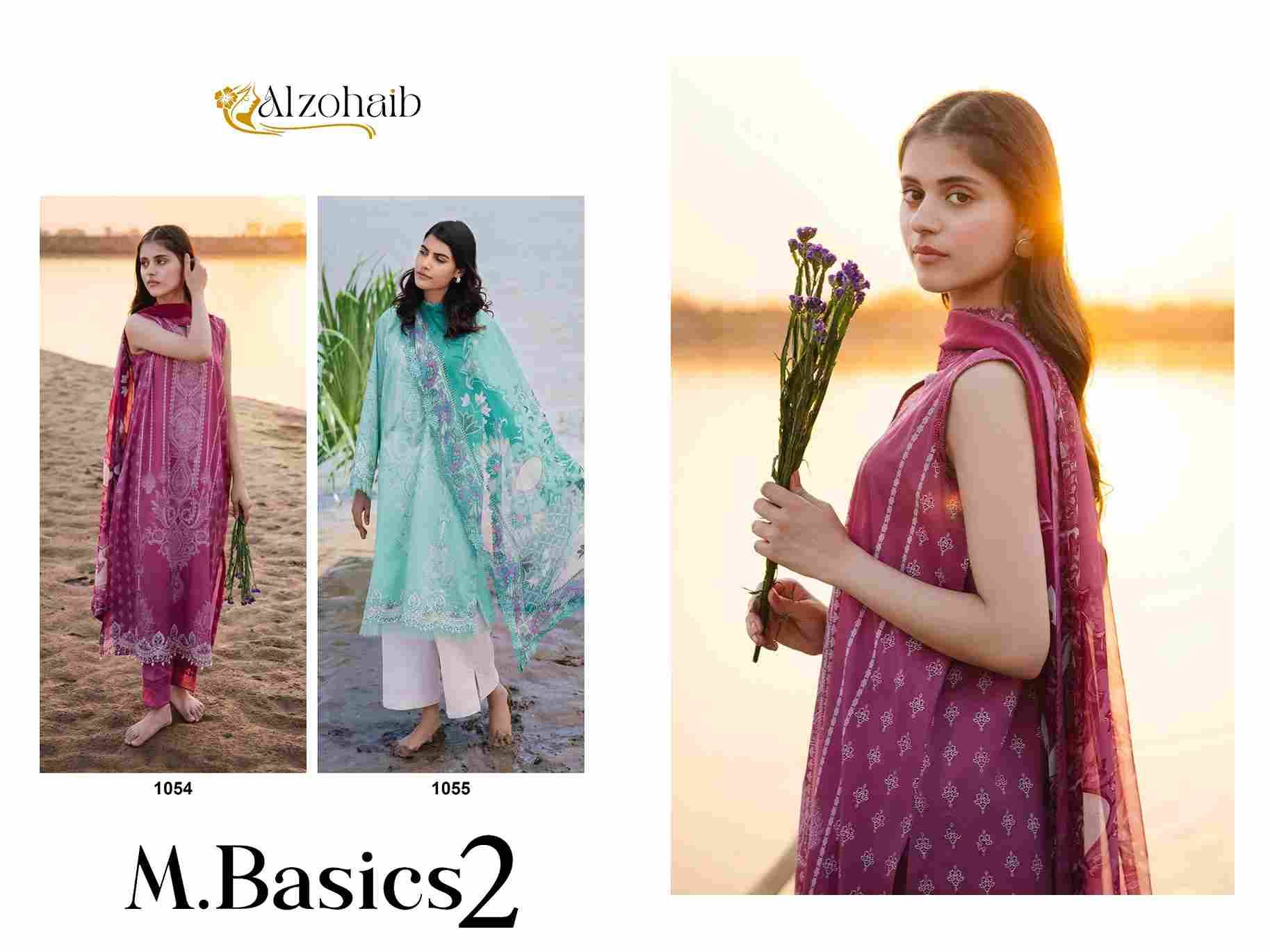 M.Basics Vol-2 By Alzohaib 1054 To 1055 Series Beautiful Pakistani Suits Stylish Fancy Colorful Party Wear & Occasional Wear Pure Cotton Print Dresses At Wholesale Price