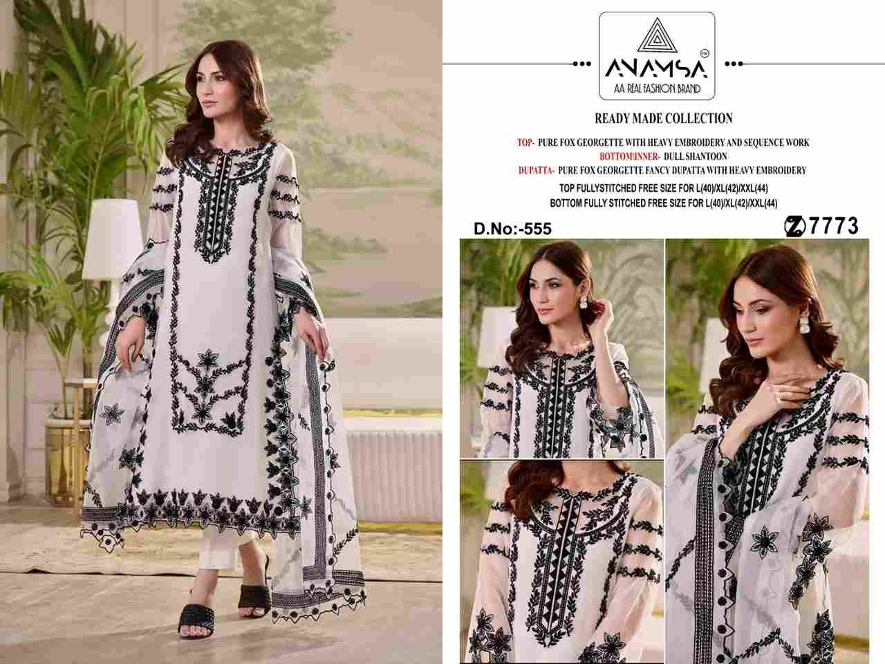 Anamsa Hit Design 555 By Fashid Wholesale Beautiful Pakistani Suits Colorful Stylish Fancy Casual Wear & Ethnic Wear Pure Faux Georgette Embroidered Dresses At Wholesale Price