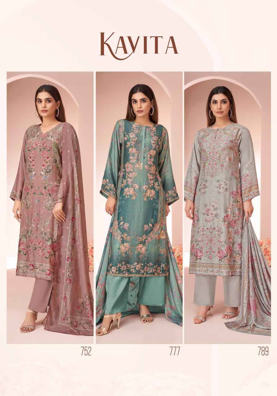 Kavita By Itrana Beautiful Festive Suits Colorful Stylish Fancy Casual Wear & Ethnic Wear Muslin Silk Dresses At Wholesale Price