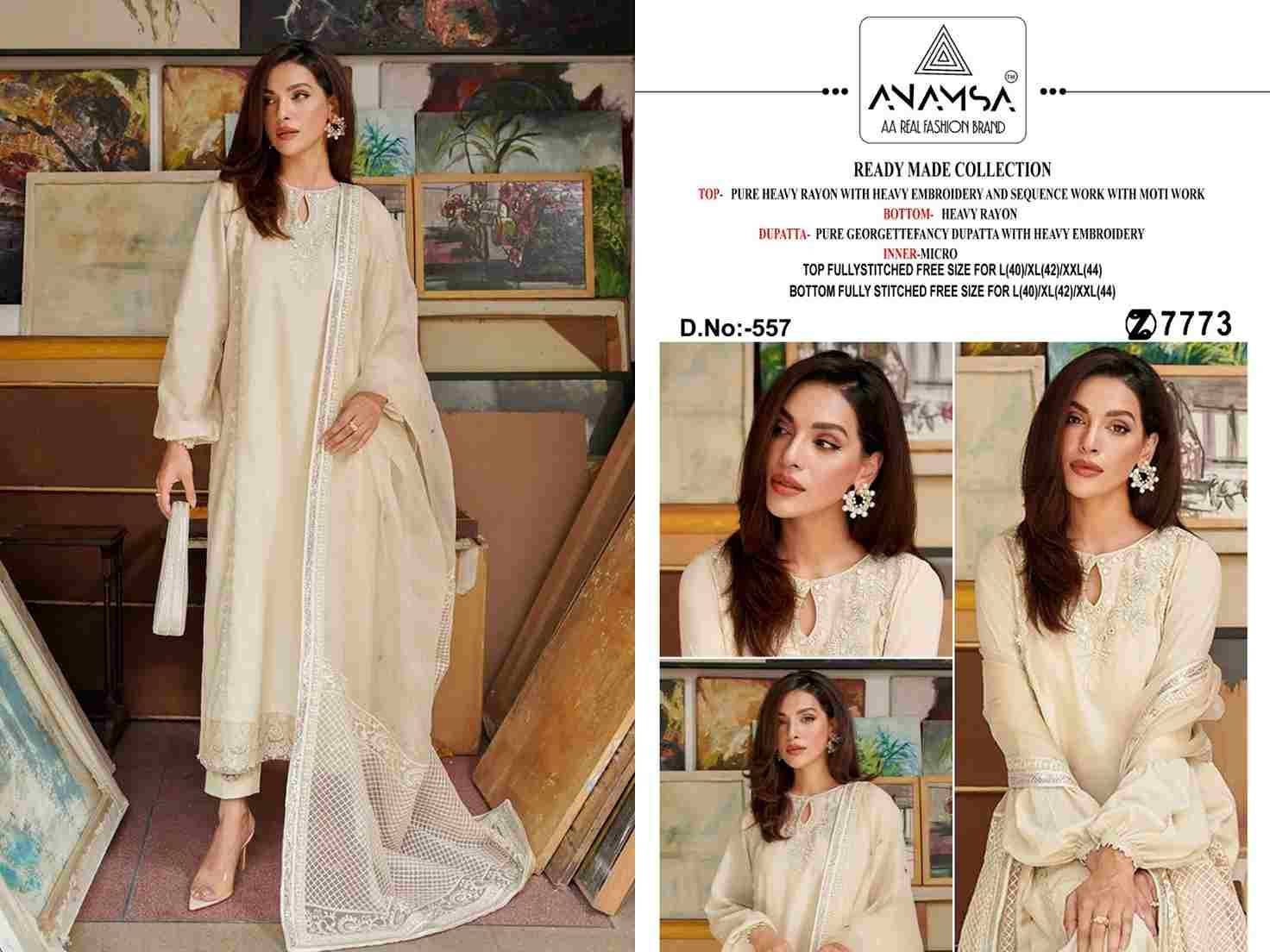 Anamsa Hit Design 557 By Fashid Wholesale Beautiful Pakistani Suits Colorful Stylish Fancy Casual Wear & Ethnic Wear Pure Rayon Embroidered Dresses At Wholesale Price