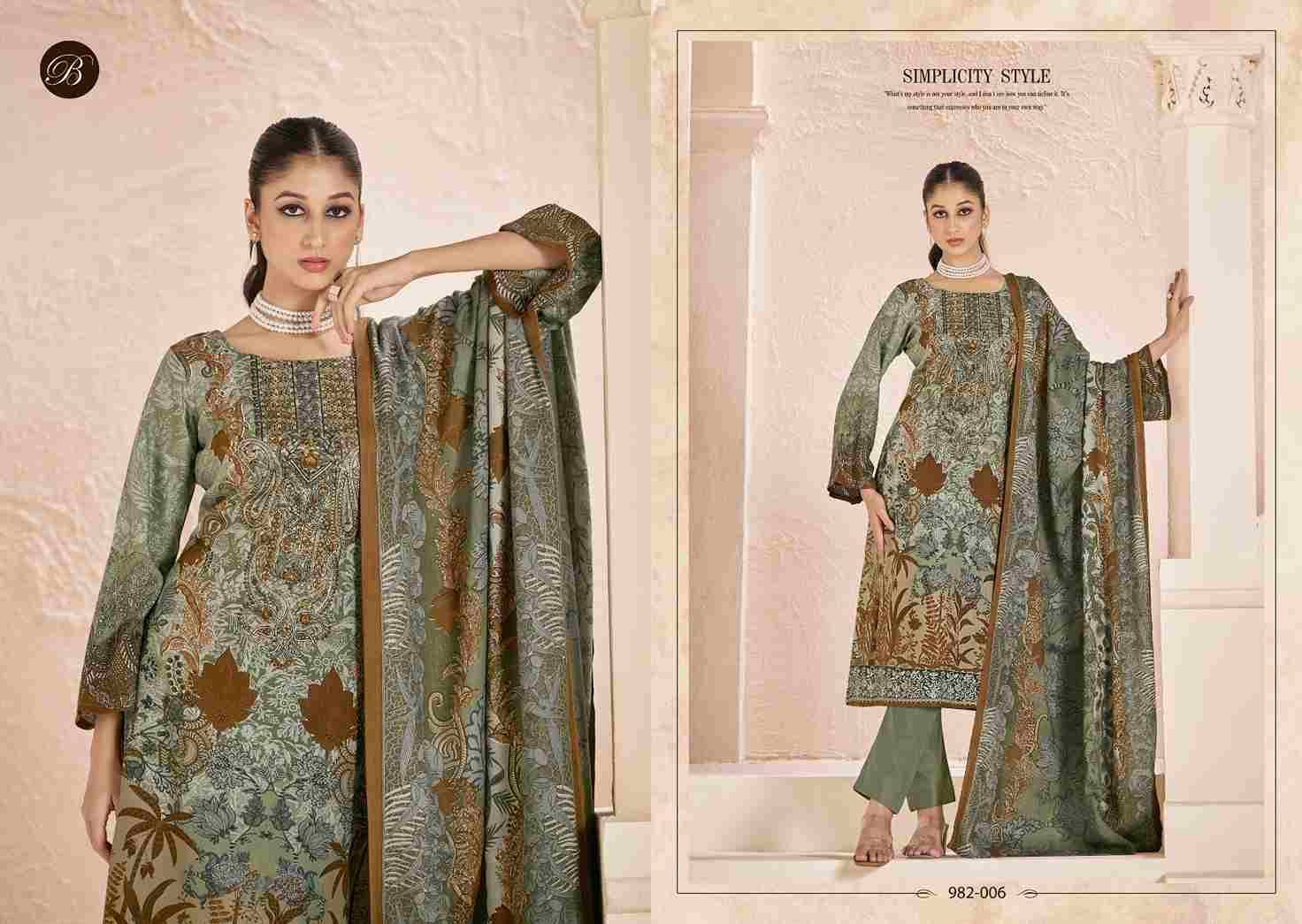 Mannat By Belliza 982-001 To 982-006 Series Beautiful Stylish Festive Suits Fancy Colorful Casual Wear & Ethnic Wear & Ready To Wear Pure Viscose Pashmina Jacquard Dresses At Wholesale Price