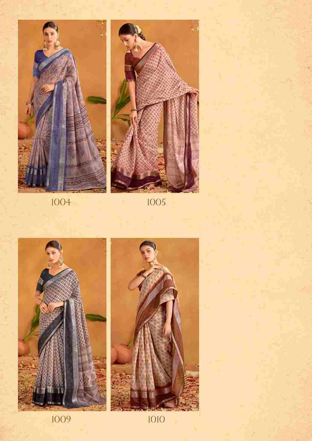 Kalakruti By SR 1001 To 1010 Series Indian Traditional Wear Collection Beautiful Stylish Fancy Colorful Party Wear & Occasional Wear Soft Cotton Sarees At Wholesale Price