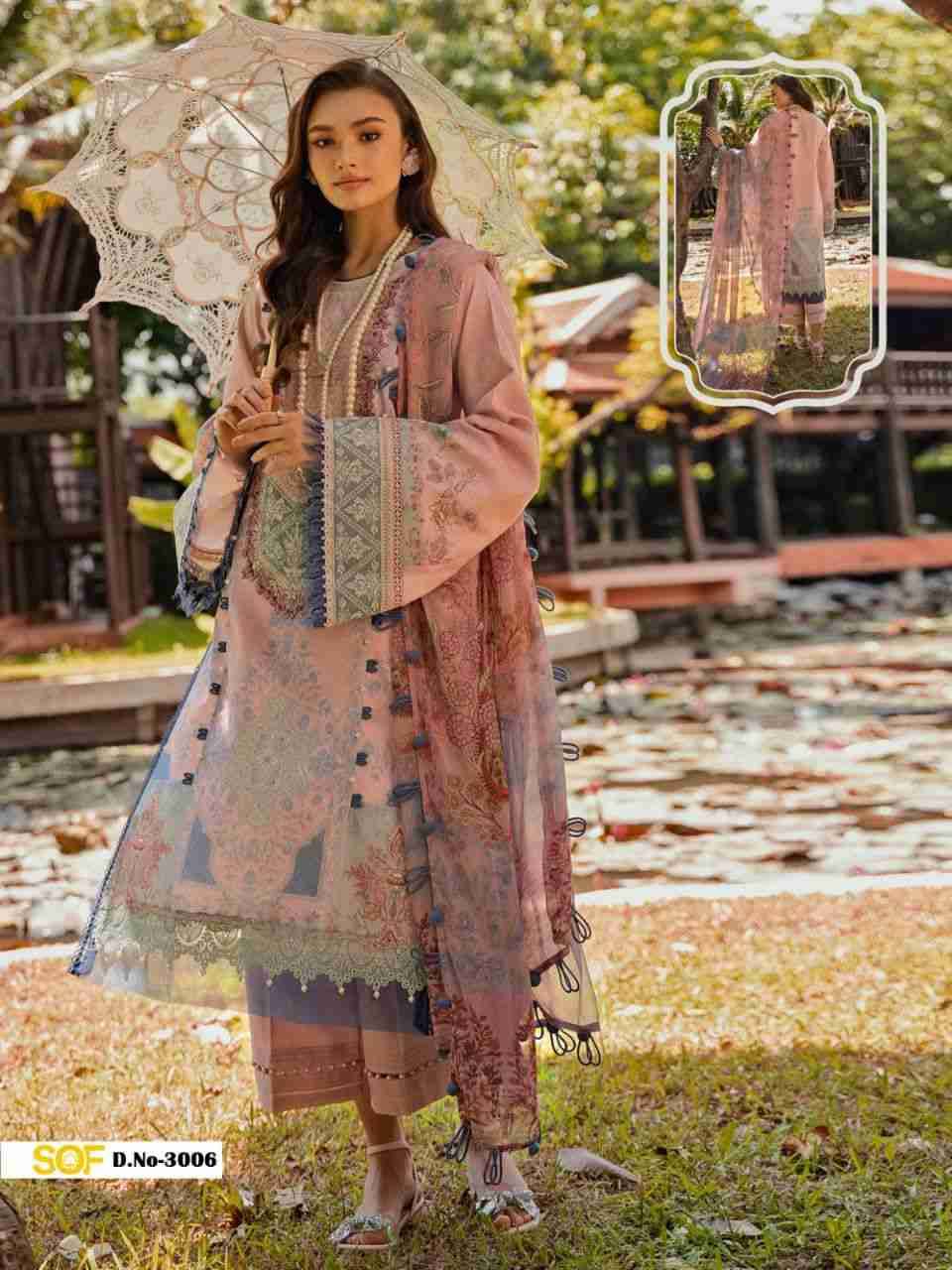 Ayra.B Vol-3 By Shree Om Fab 3001 To 3006 Series Designer Pakistani Suits Beautiful Fancy Stylish Colorful Party Wear & Occasional Wear Pure Lawn With Embroidery Dresses At Wholesale Price