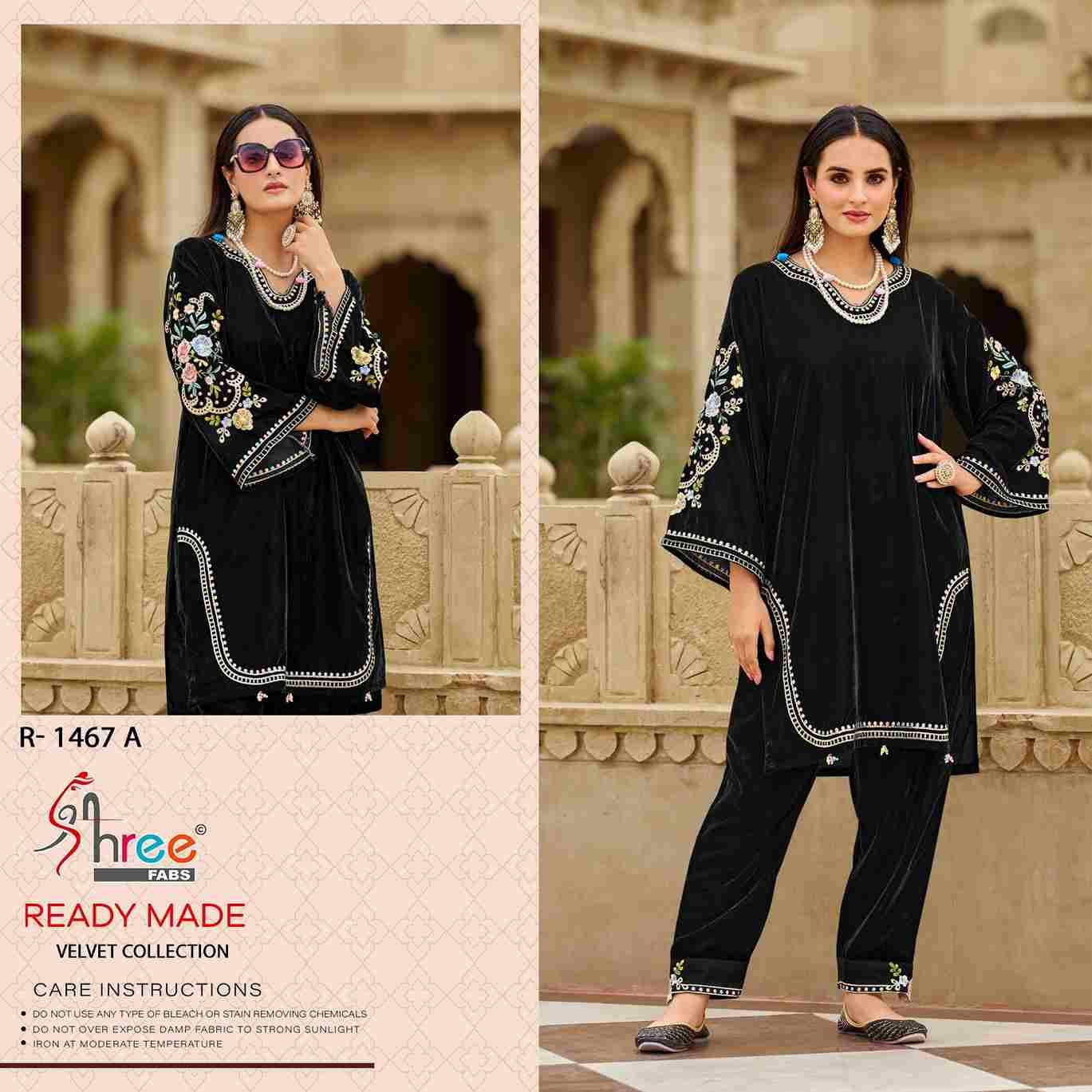 Shree Fabs Hit Design R-1467 Colours By Shree Fabs R-1467-A To R-1467-D Series Wholesale Designer Pakistani Suits Collection Beautiful Stylish Fancy Colorful Party Wear & Occasional Wear Viscose Velvet Kurtis With Bottom At Wholesale Price