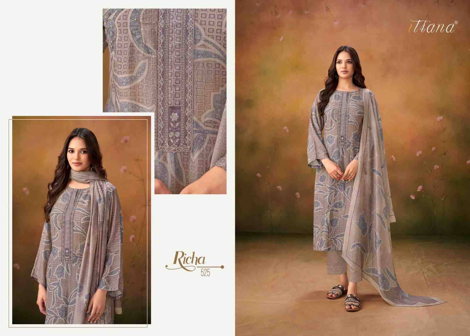 Richa By Itrana Beautiful Festive Suits Colorful Stylish Fancy Casual Wear & Ethnic Wear Muslin Dresses At Wholesale Price