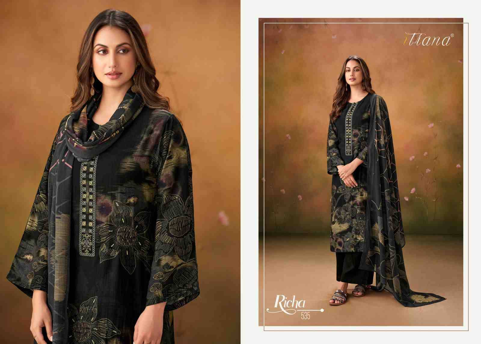 Richa By Itrana Beautiful Festive Suits Colorful Stylish Fancy Casual Wear & Ethnic Wear Muslin Dresses At Wholesale Price