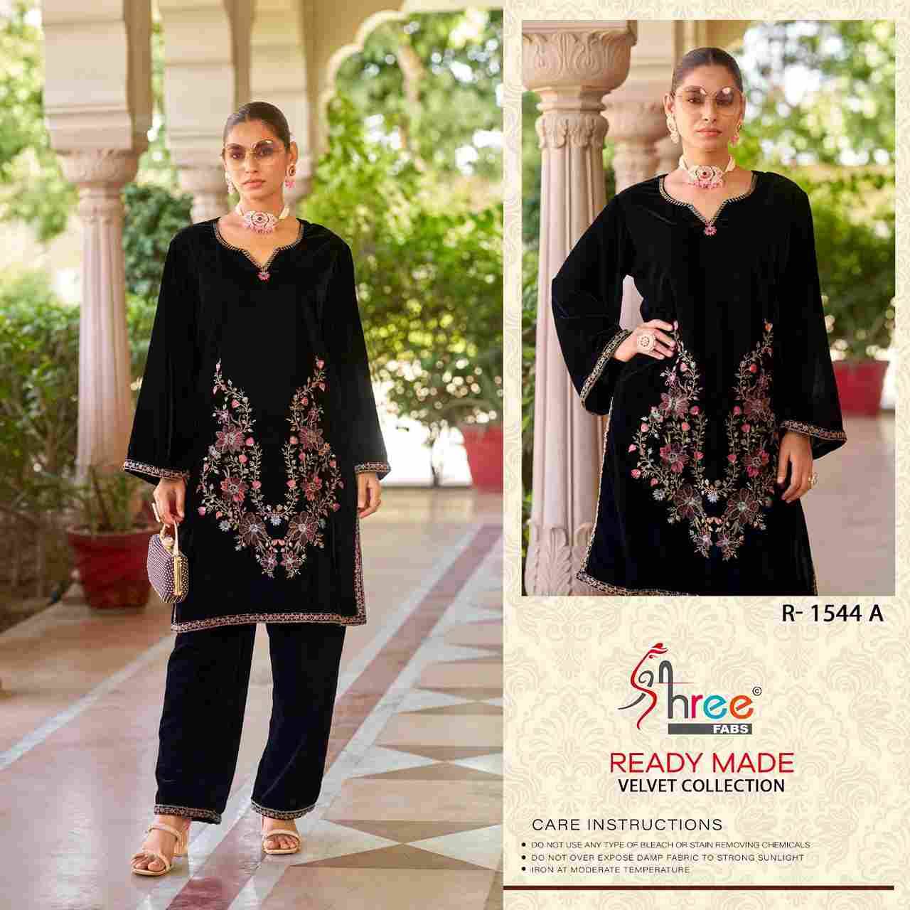 Shree Fabs Hit Design R-1544 Colours By Shree Fabs R-1544-A To R-1544-D Series Wholesale Designer Pakistani Suits Collection Beautiful Stylish Fancy Colorful Party Wear & Occasional Wear Velvet Kurtis With Bottom At Wholesale Price