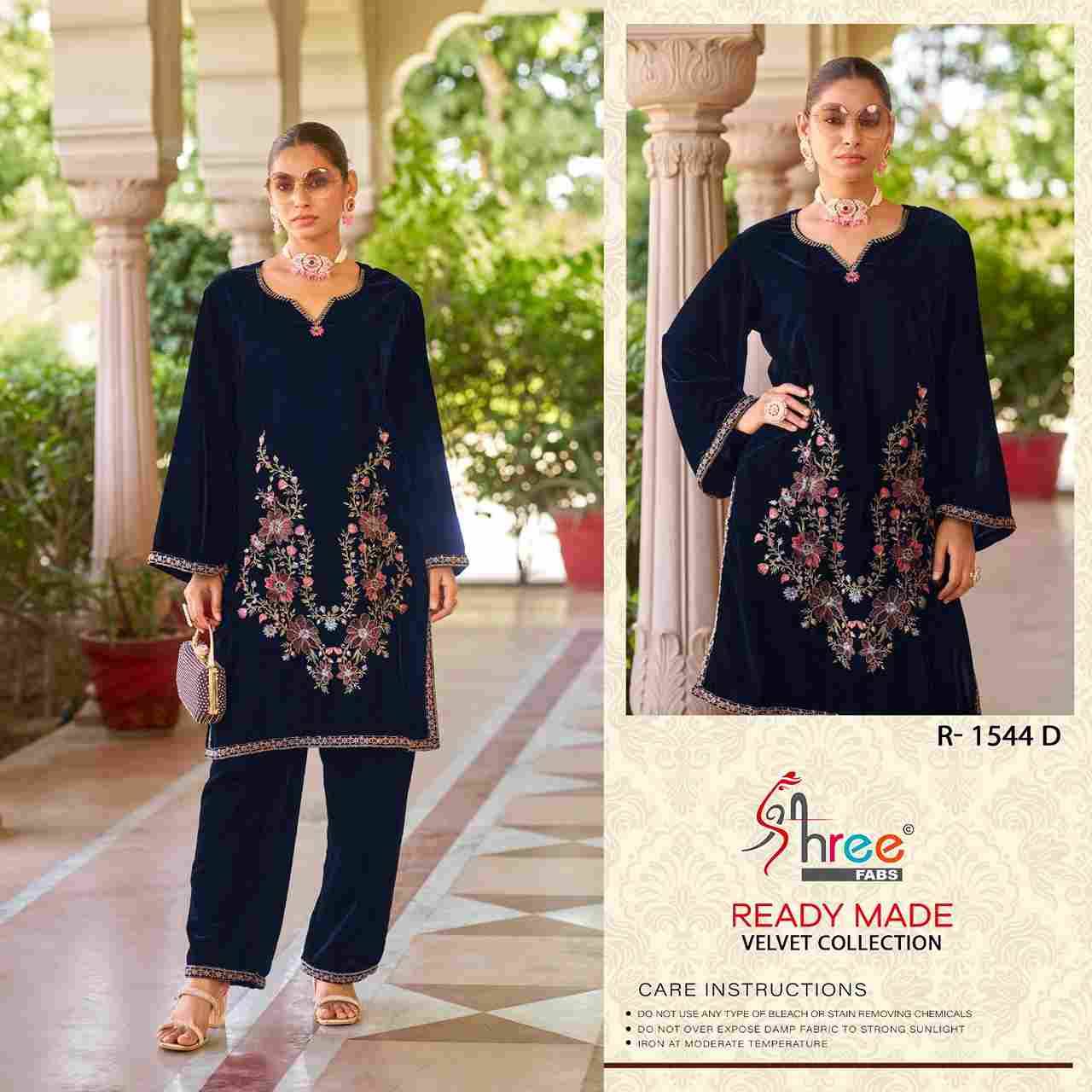 Shree Fabs Hit Design R-1544 Colours By Shree Fabs R-1544-A To R-1544-D Series Wholesale Designer Pakistani Suits Collection Beautiful Stylish Fancy Colorful Party Wear & Occasional Wear Velvet Kurtis With Bottom At Wholesale Price