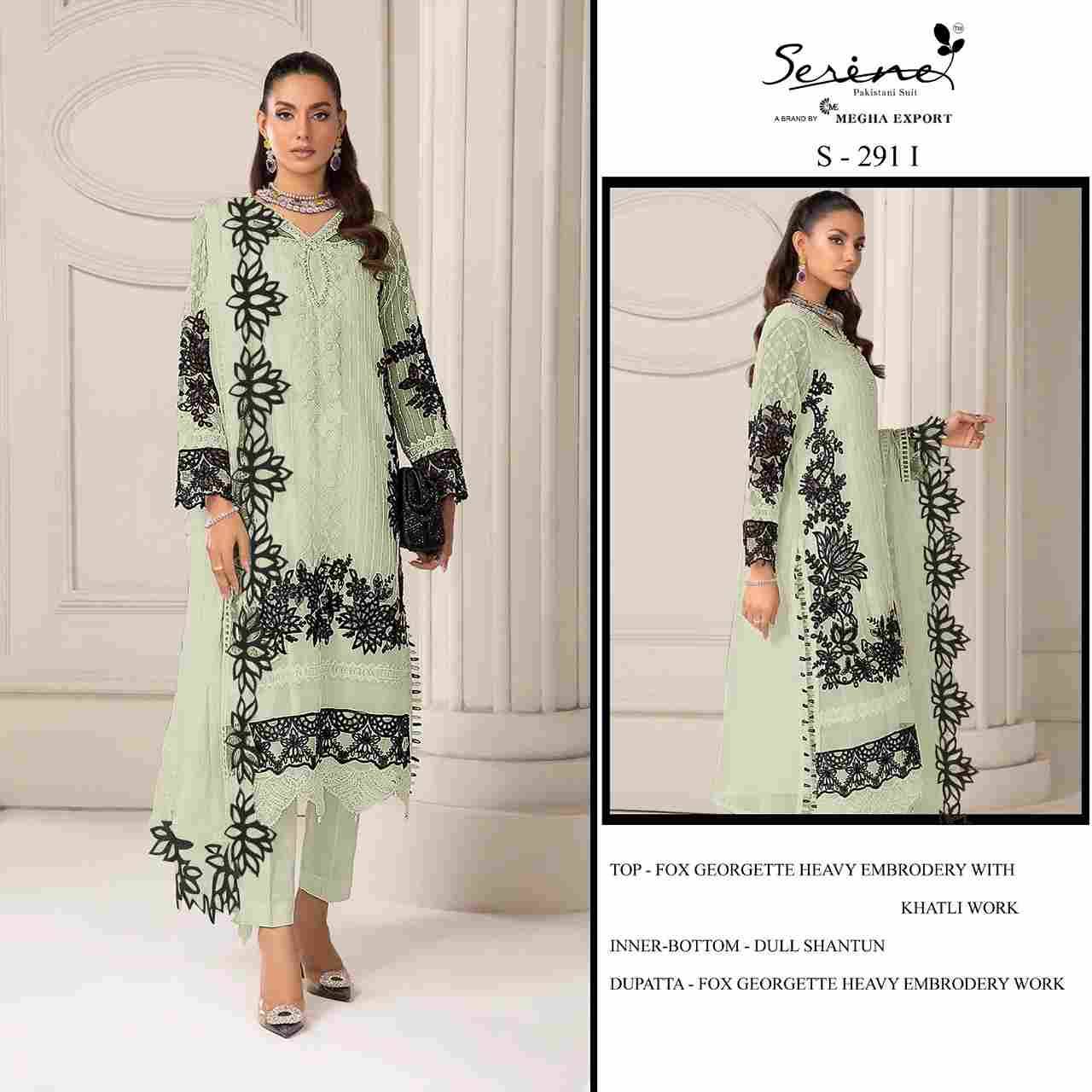 Serene Hit Design S-291 Colours Vol-2 By Serene S-291-F To S-291-I Series Designer Pakistani Suits Beautiful Fancy Colorful Stylish Party Wear & Occasional Wear Faux Georgette Embroidered Dresses At Wholesale Price