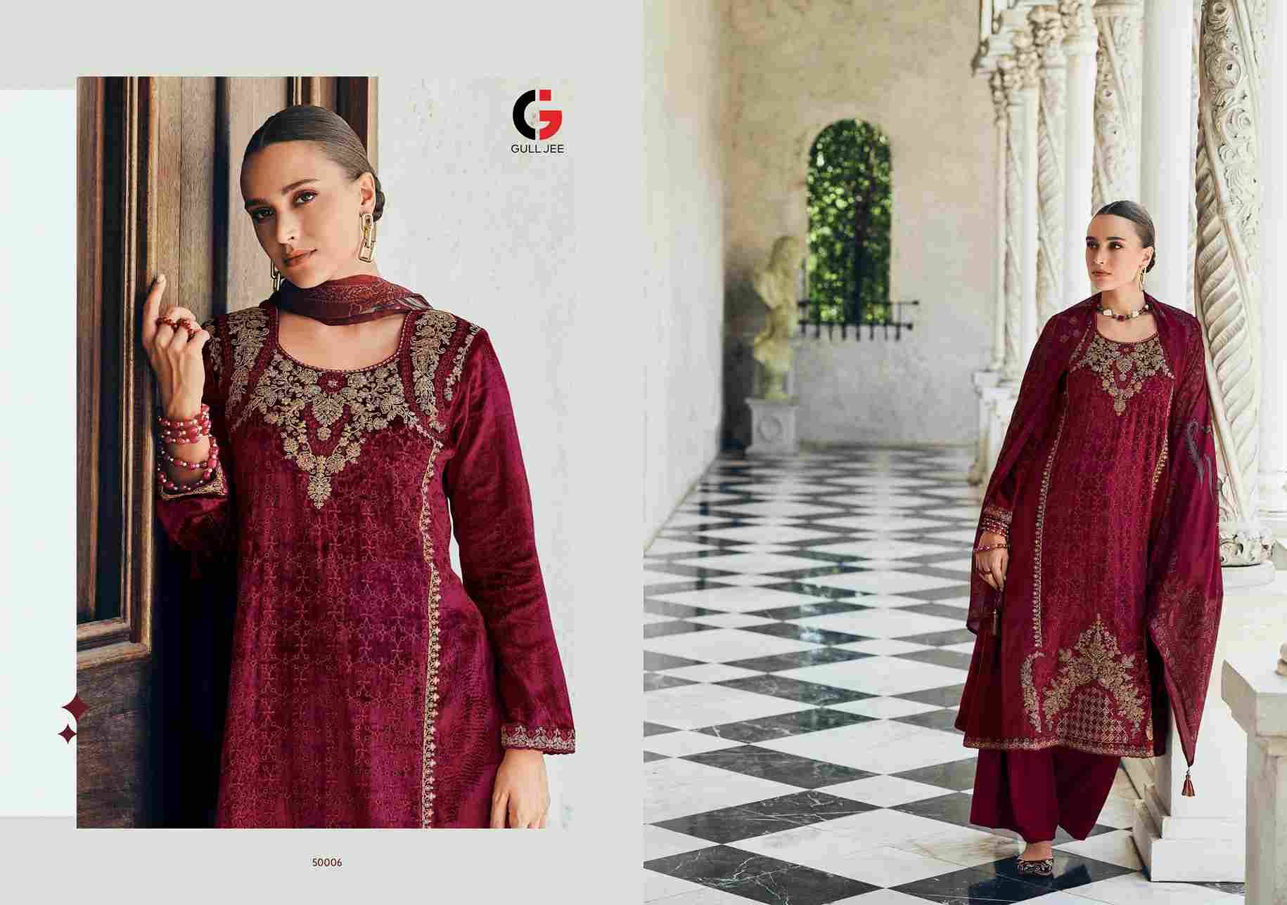 Alfaz By Gull Jee 50001 To 50006 Series Beautiful Festive Suits Colorful Stylish Fancy Casual Wear & Ethnic Wear Viscose Velvet Embroidered Dresses At Wholesale Price