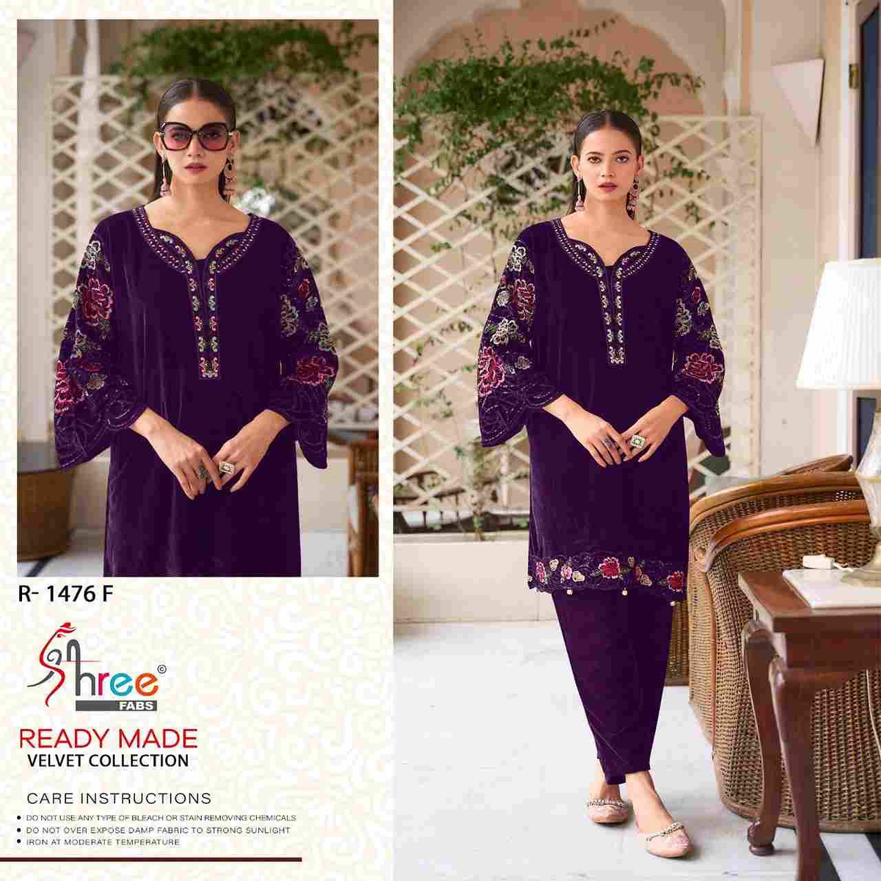 Shree Fabs Hit Design R-1476 Colours Vol-2 By Shree Fabs R-1476-E To R-1476-H Series Wholesale Designer Pakistani Suits Collection Beautiful Stylish Fancy Colorful Party Wear & Occasional Wear Velvet Kurtis With Bottom At Wholesale Price