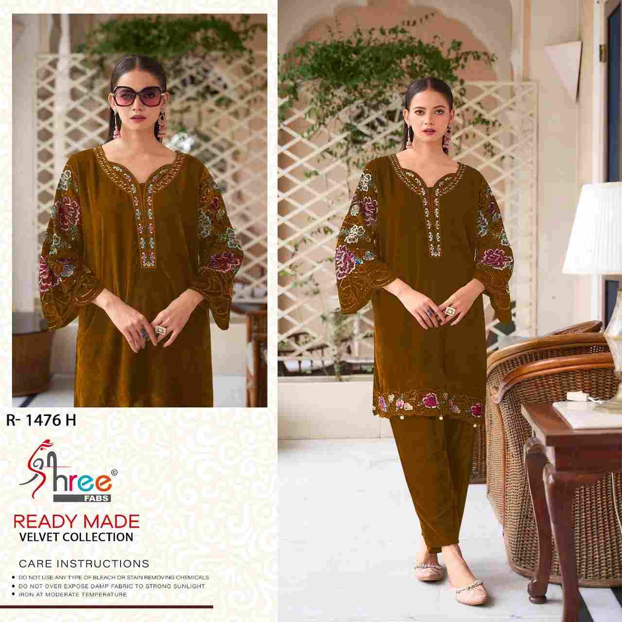 Shree Fabs Hit Design R-1476 Colours Vol-2 By Shree Fabs R-1476-E To R-1476-H Series Wholesale Designer Pakistani Suits Collection Beautiful Stylish Fancy Colorful Party Wear & Occasional Wear Velvet Kurtis With Bottom At Wholesale Price