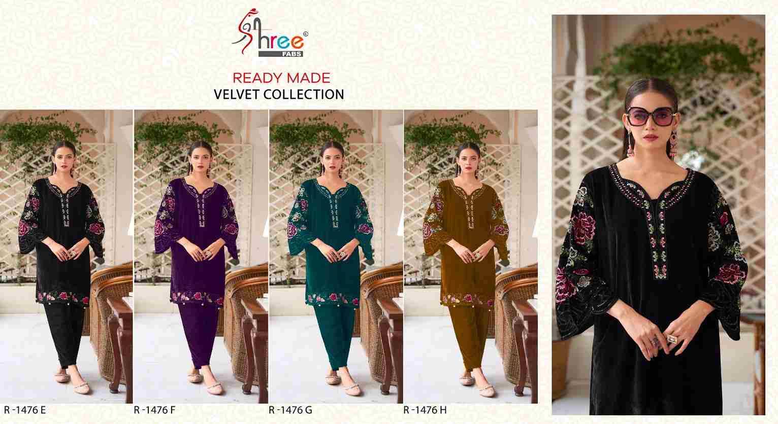 Shree Fabs Hit Design R-1476 Colours Vol-2 By Shree Fabs R-1476-E To R-1476-H Series Wholesale Designer Pakistani Suits Collection Beautiful Stylish Fancy Colorful Party Wear & Occasional Wear Velvet Kurtis With Bottom At Wholesale Price