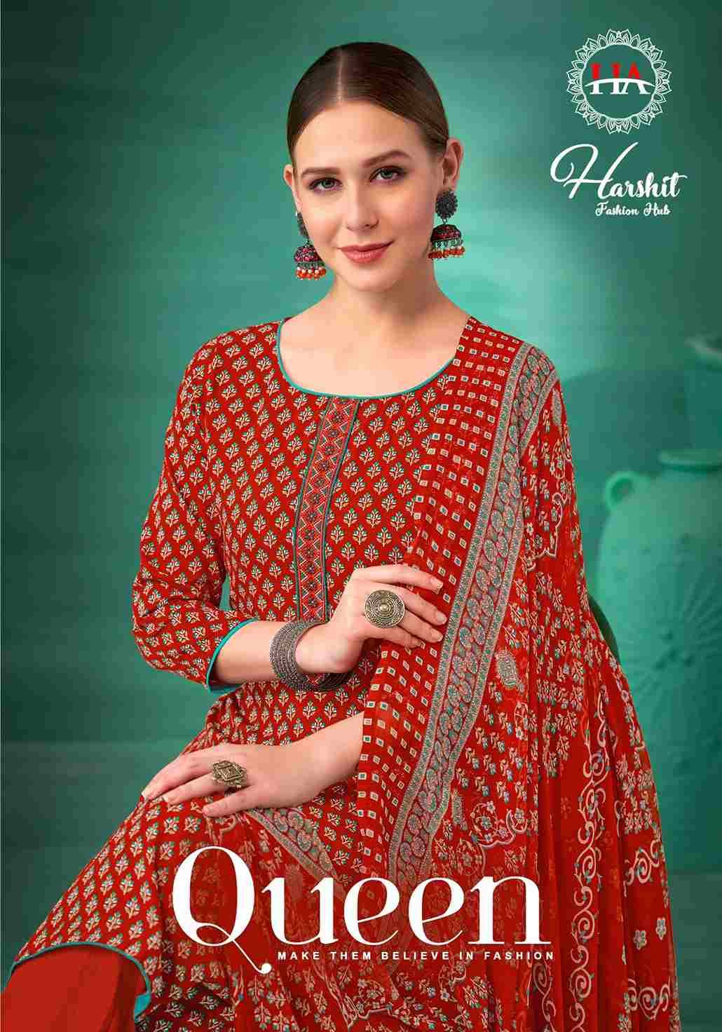 Queen By Harshit Fashion Hub 1683-001 To 1683-008 Series Beautiful Festive Suits Stylish Fancy Colorful Casual Wear & Ethnic Wear Pure Viscose Rayon Print Dresses At Wholesale Price