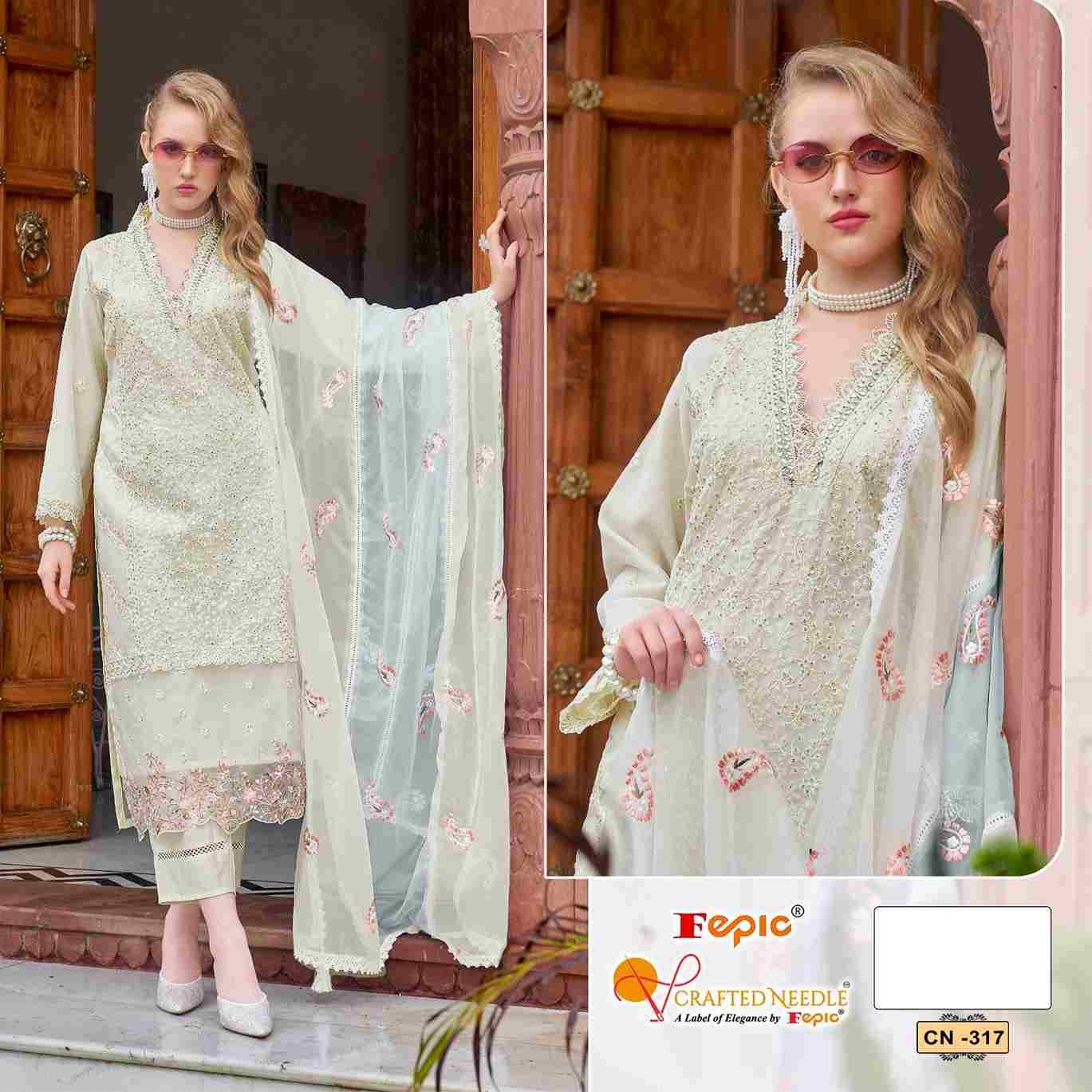 Fepic 317 Colours By Fepic 317-A To 317-C Series Beautiful Pakistani Suits Colorful Stylish Fancy Casual Wear & Ethnic Wear Organza Embroidered Dresses At Wholesale Price