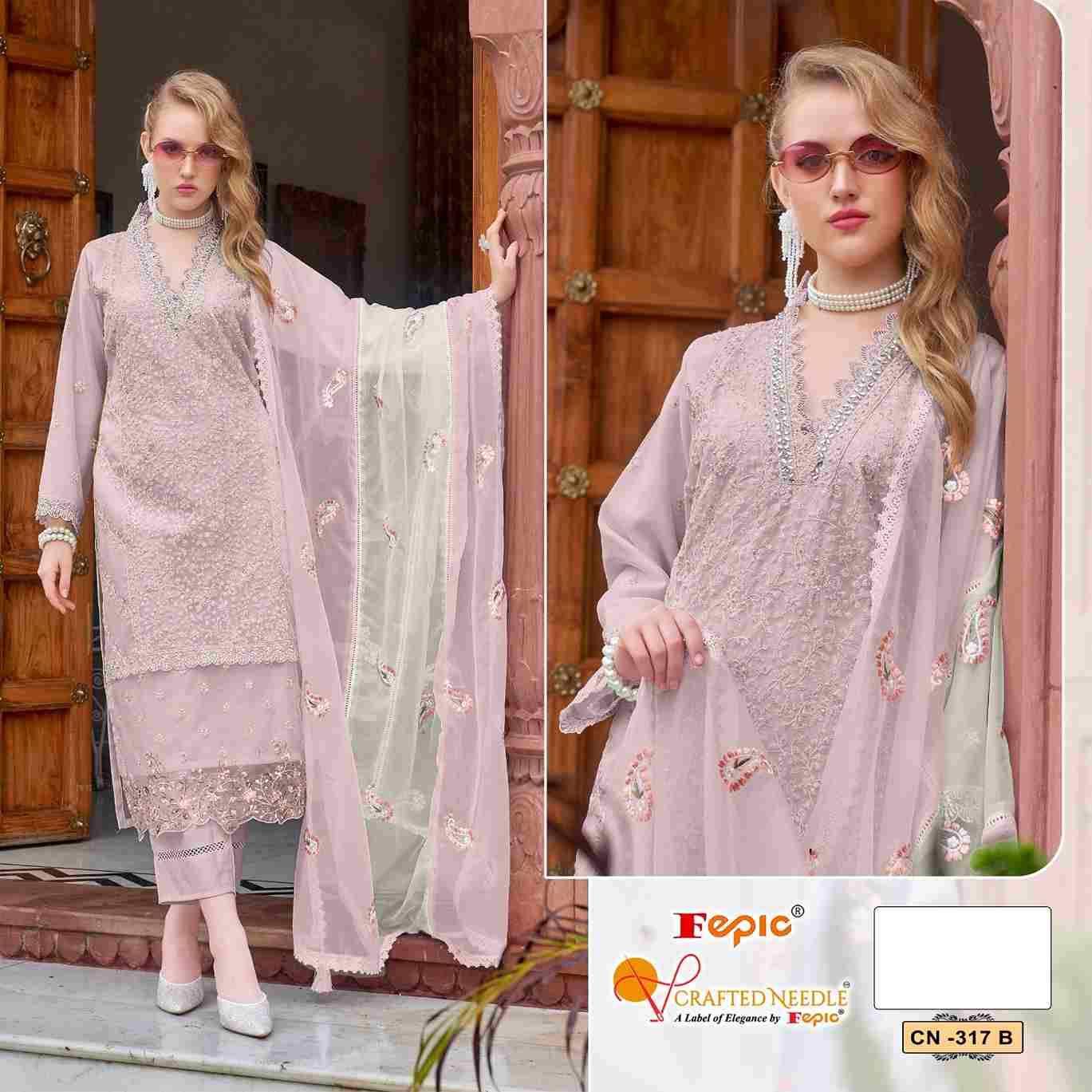 Fepic 317 Colours By Fepic 317-A To 317-C Series Beautiful Pakistani Suits Colorful Stylish Fancy Casual Wear & Ethnic Wear Organza Embroidered Dresses At Wholesale Price