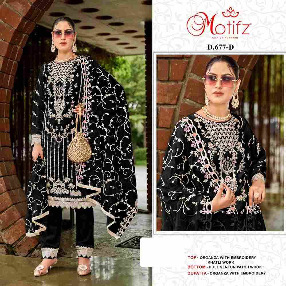 Motifz Hit Design 677 Colours By Motifz 677-A To 677-D Series Beautiful Pakistani Suits Colorful Stylish Fancy Casual Wear & Ethnic Wear Organza Dresses At Wholesale Price